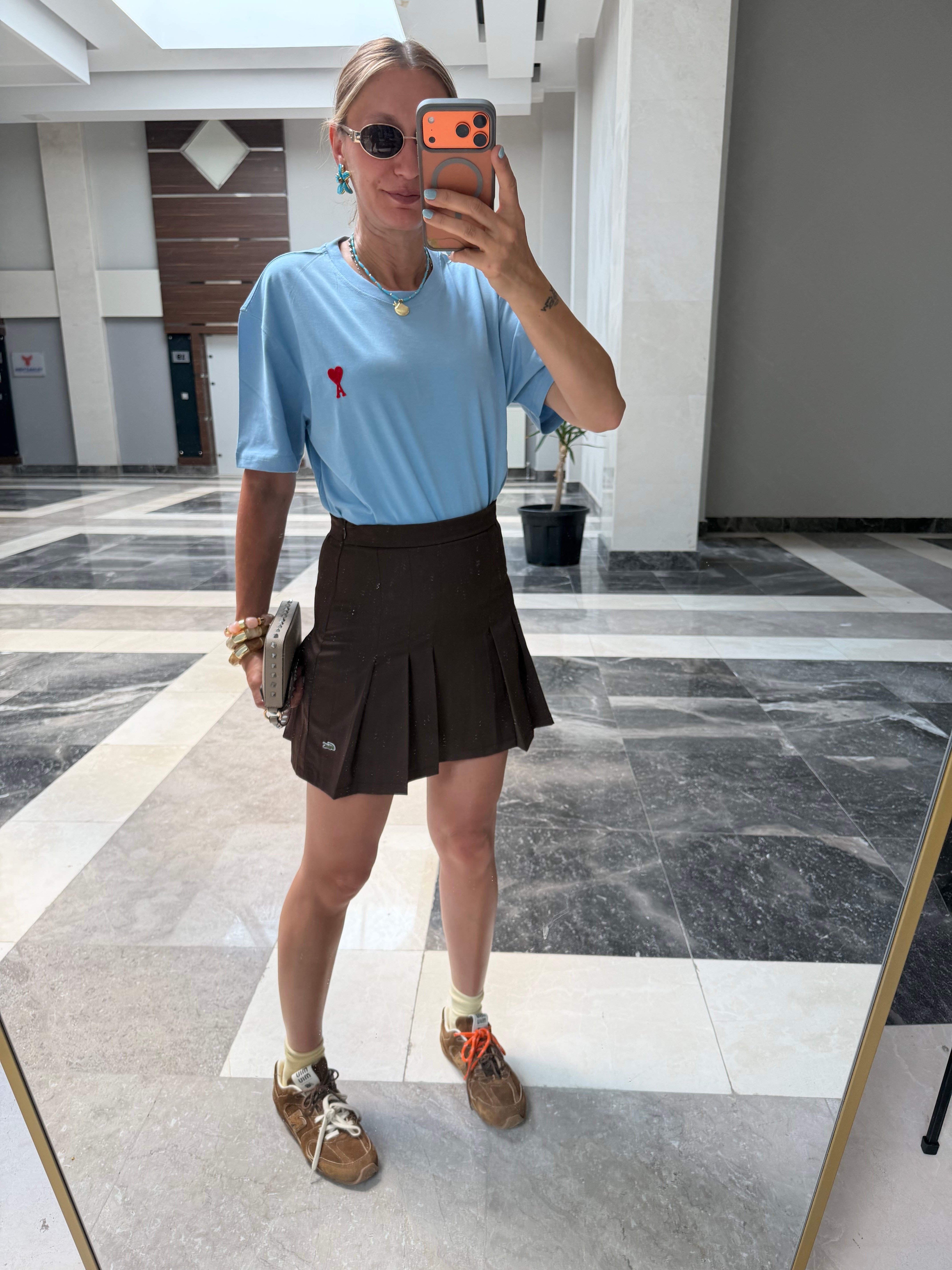Lcs Pileli Mini Kahve Etek