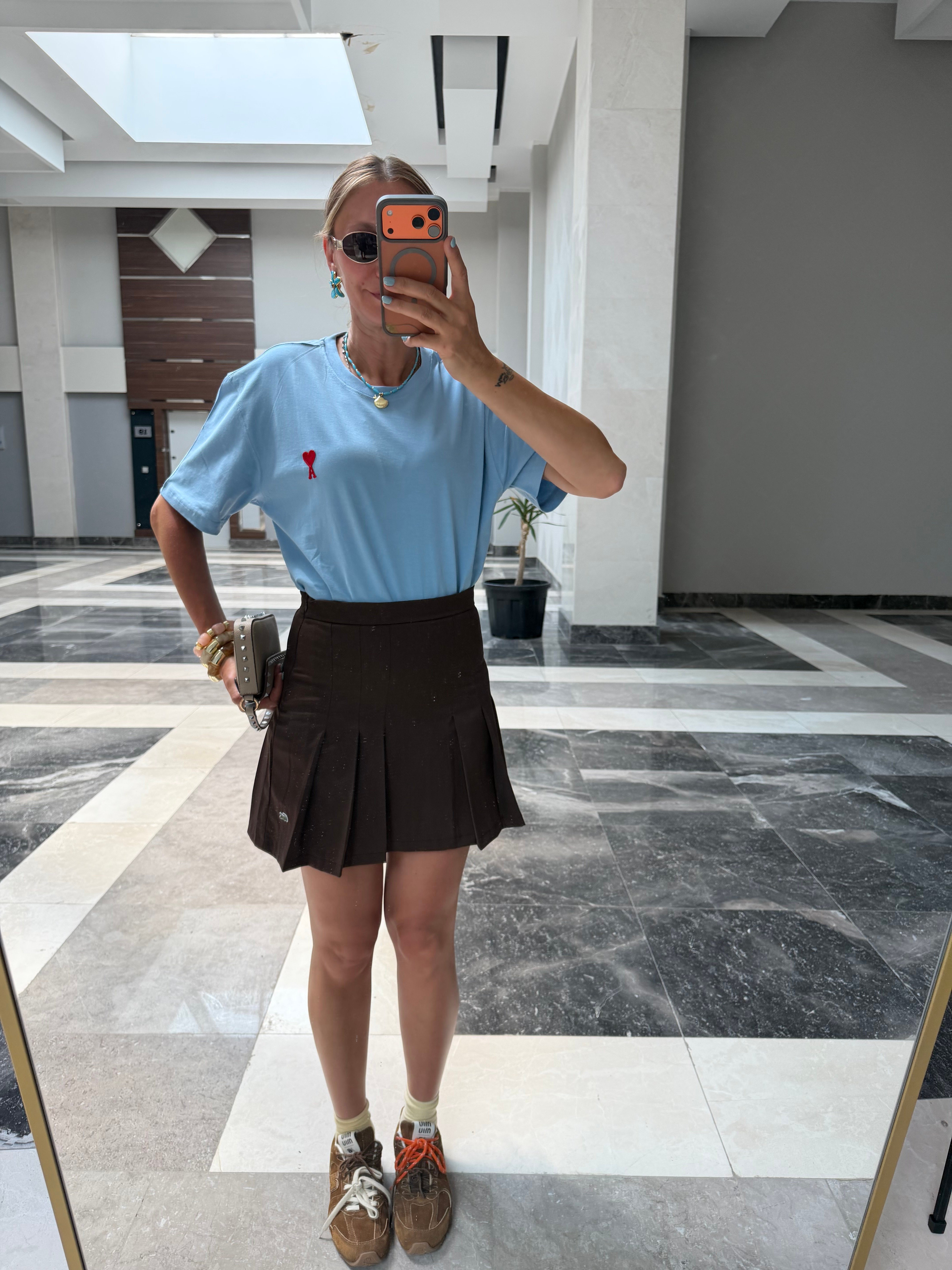 Lcs Pileli Mini Kahve Etek