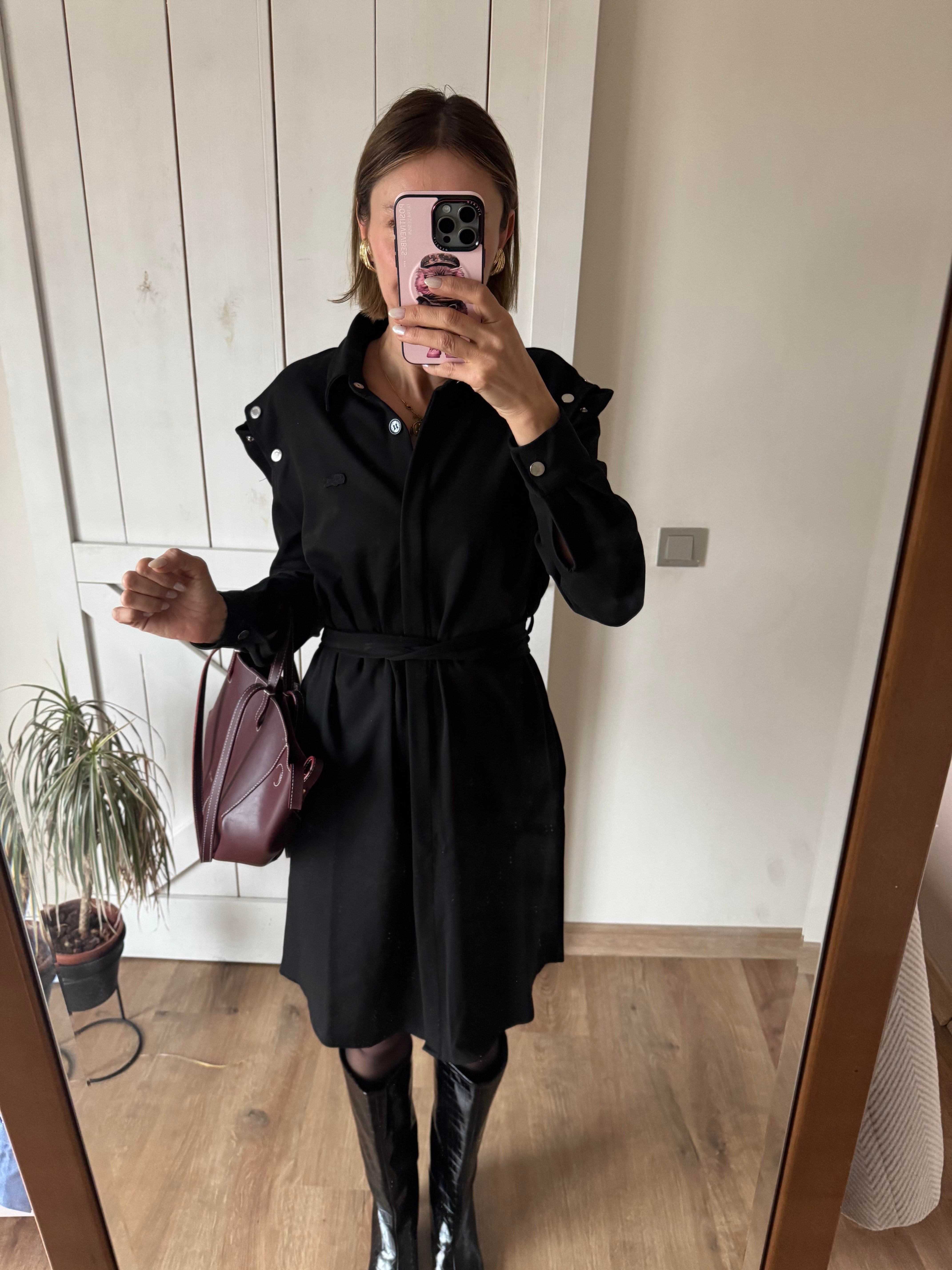 Lcs Siyah Gömlek Yaka Elbise