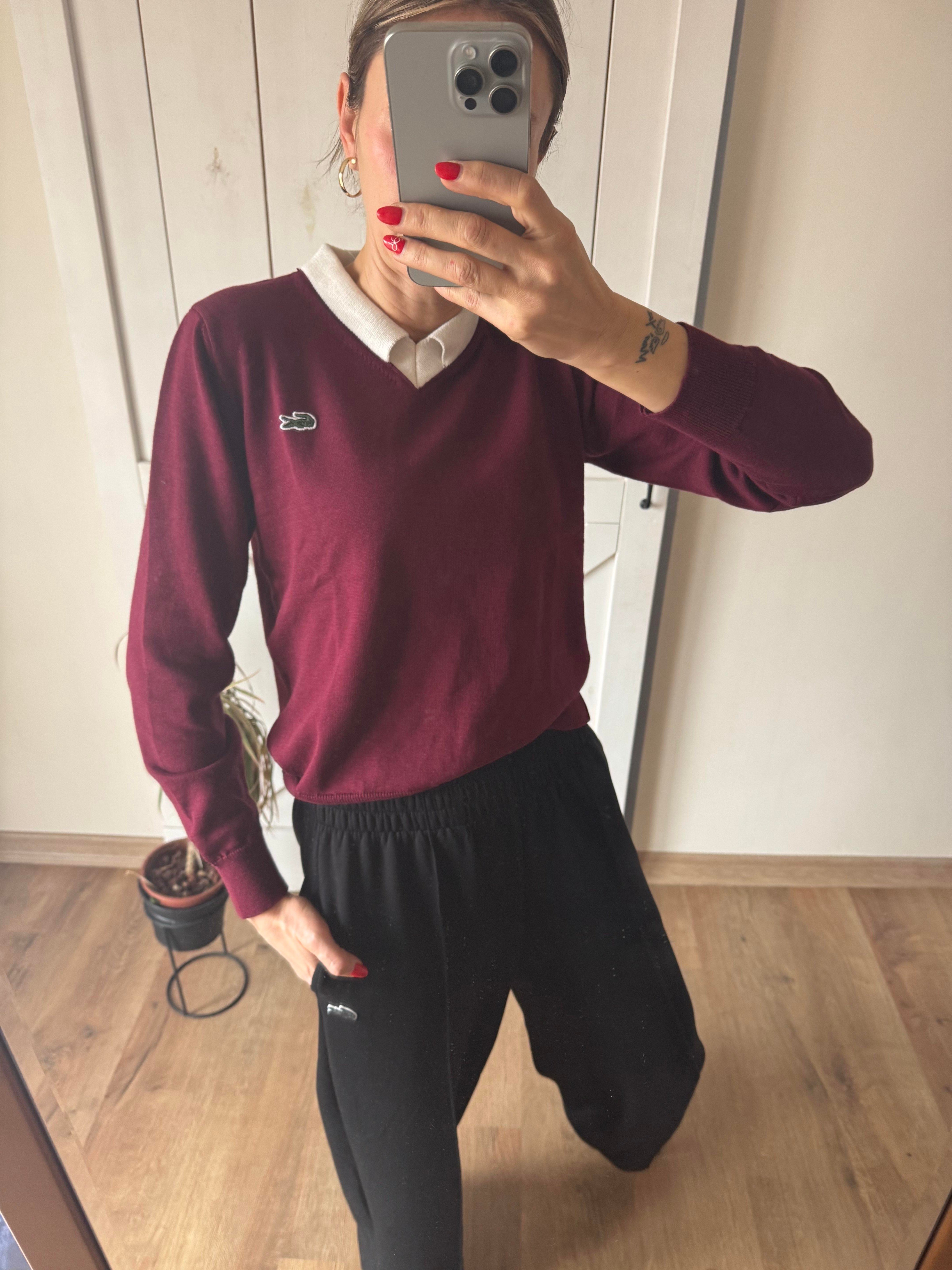 Lcs Yaka Detaylı Bordo Golf Kazak