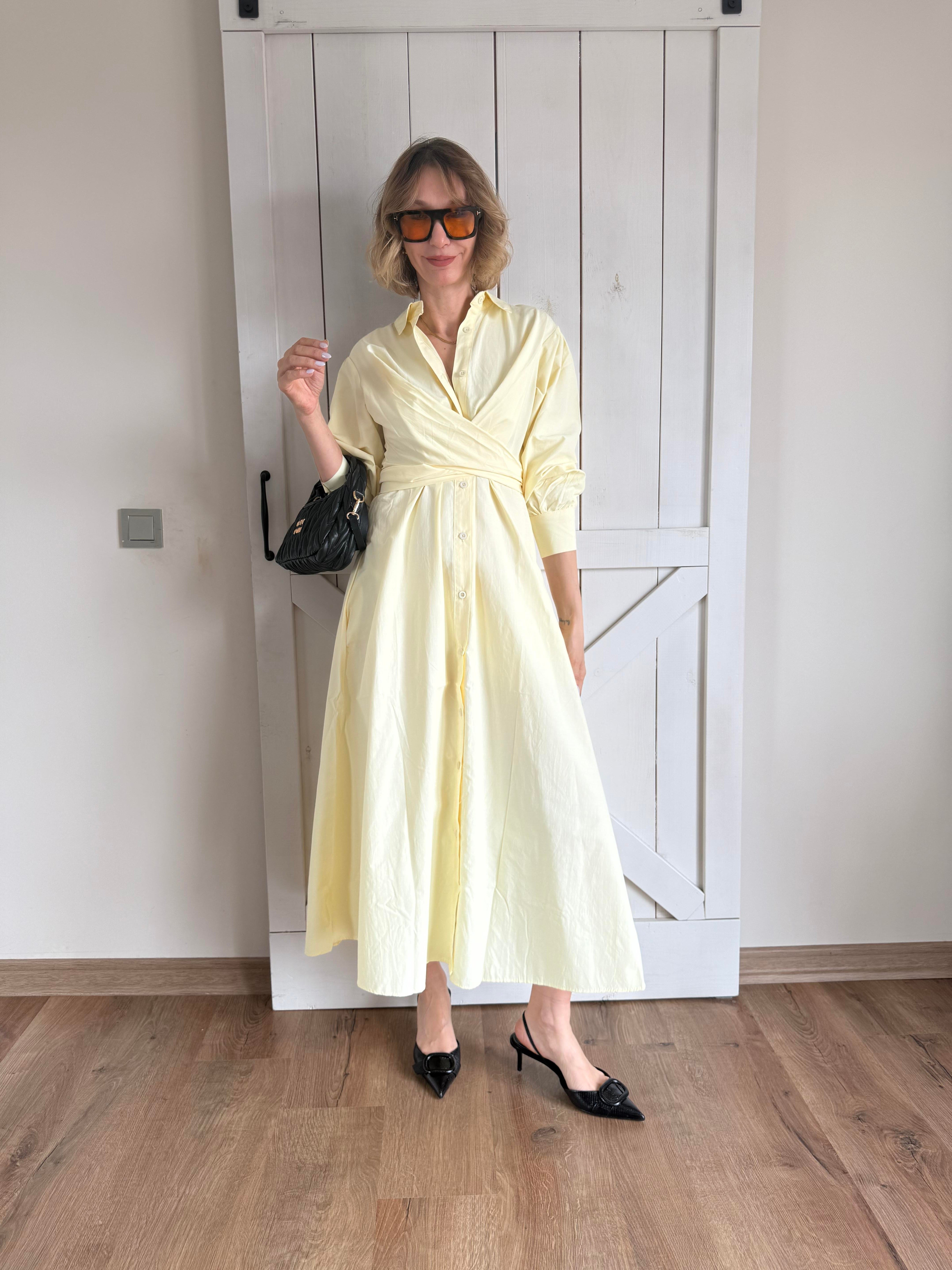 Lemonde Bağlama Detaylı Elbise