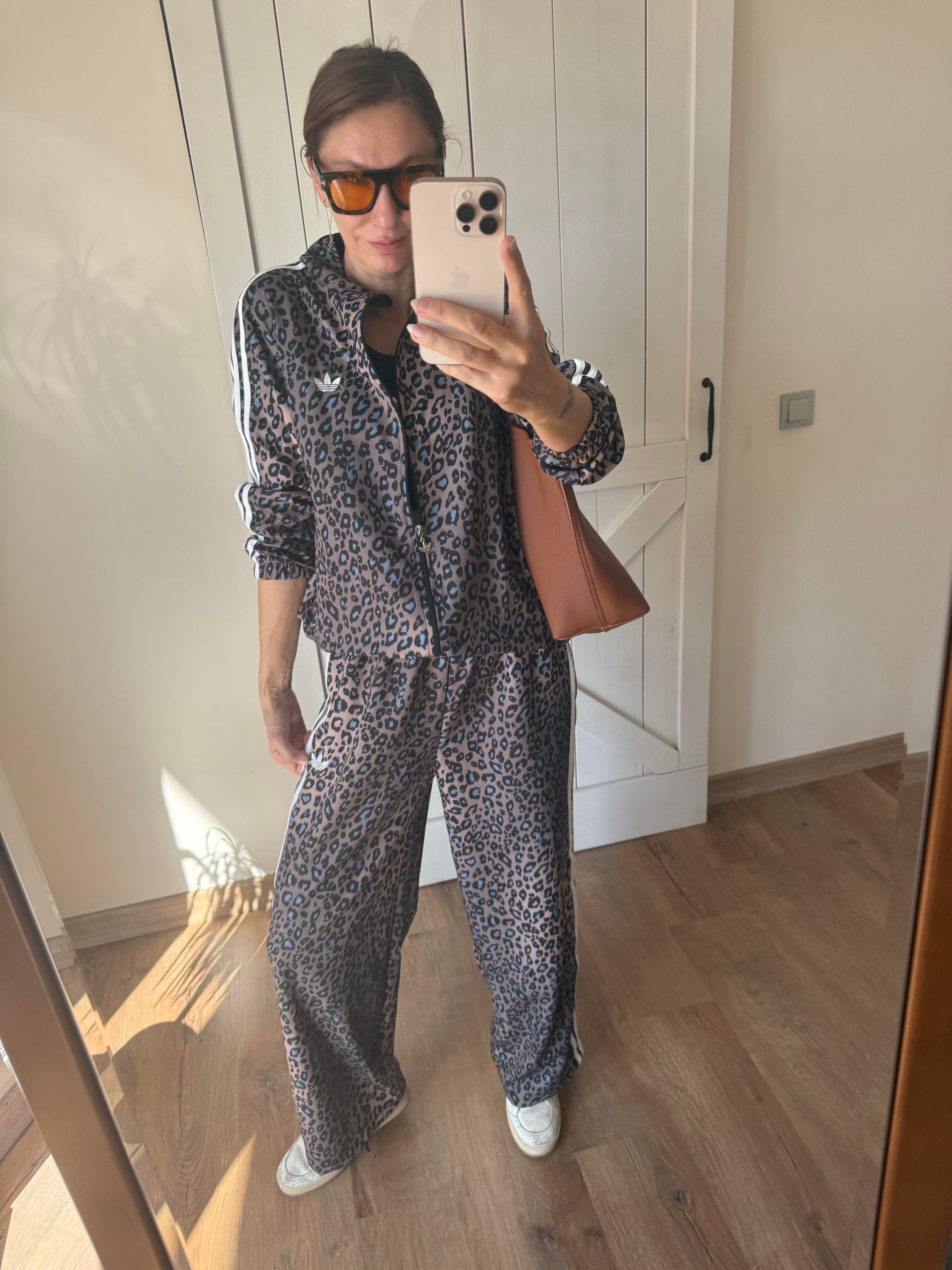 Leopar Crop Üst Pantolon Takım