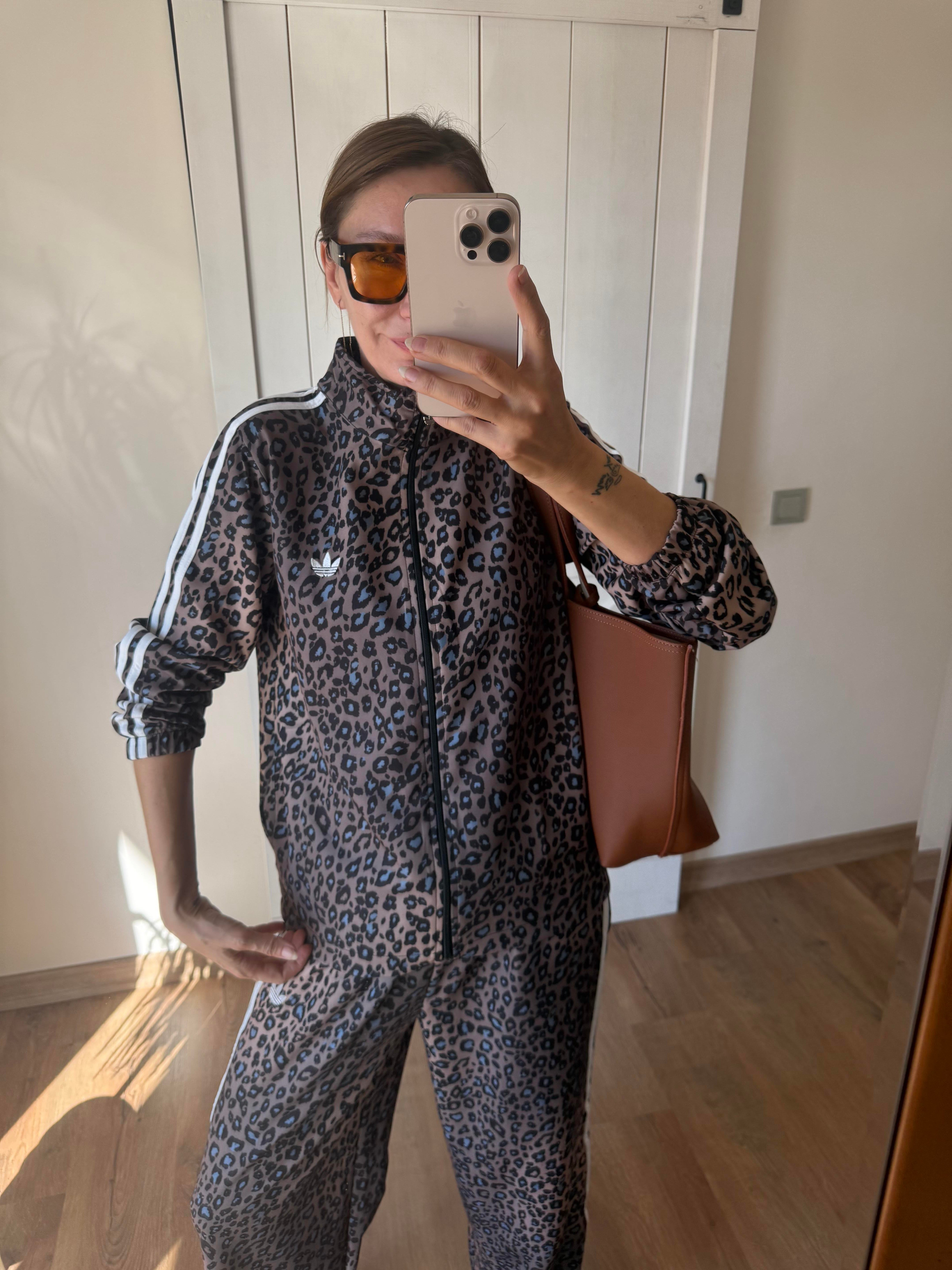 Leopar Crop Üst Pantolon Takım