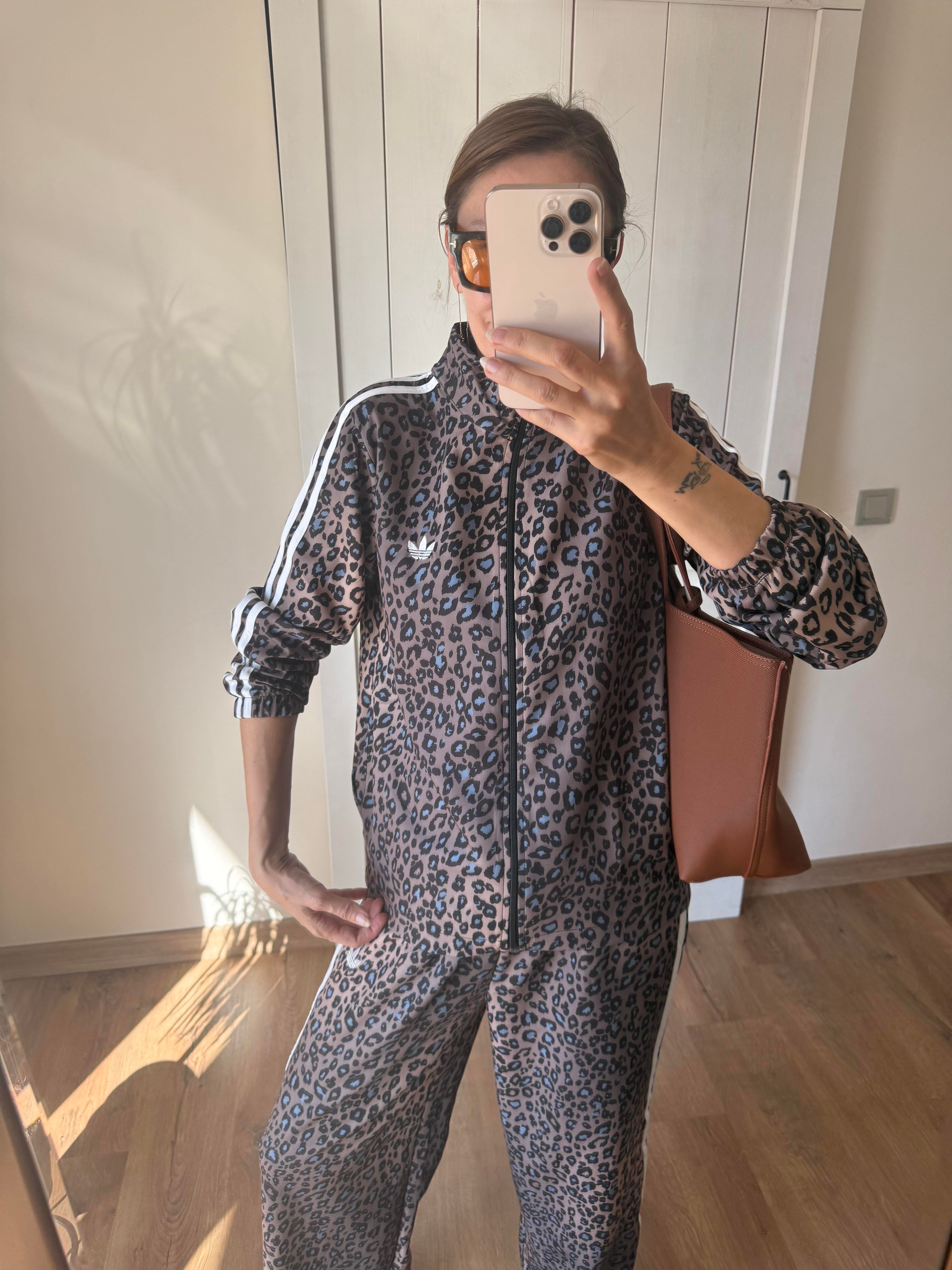 Leopar Crop Üst Pantolon Takım