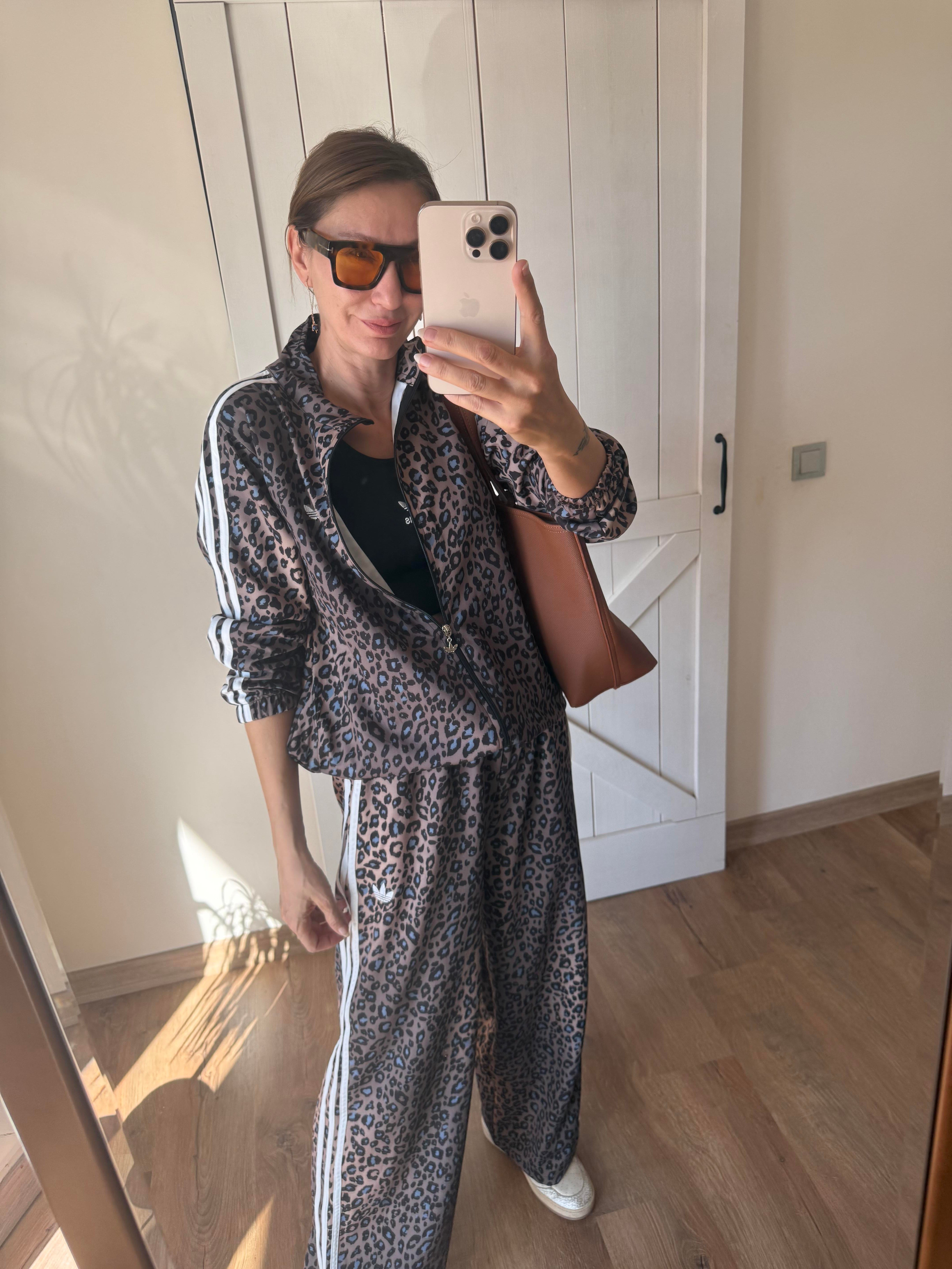 Leopar Crop Üst Pantolon Takım