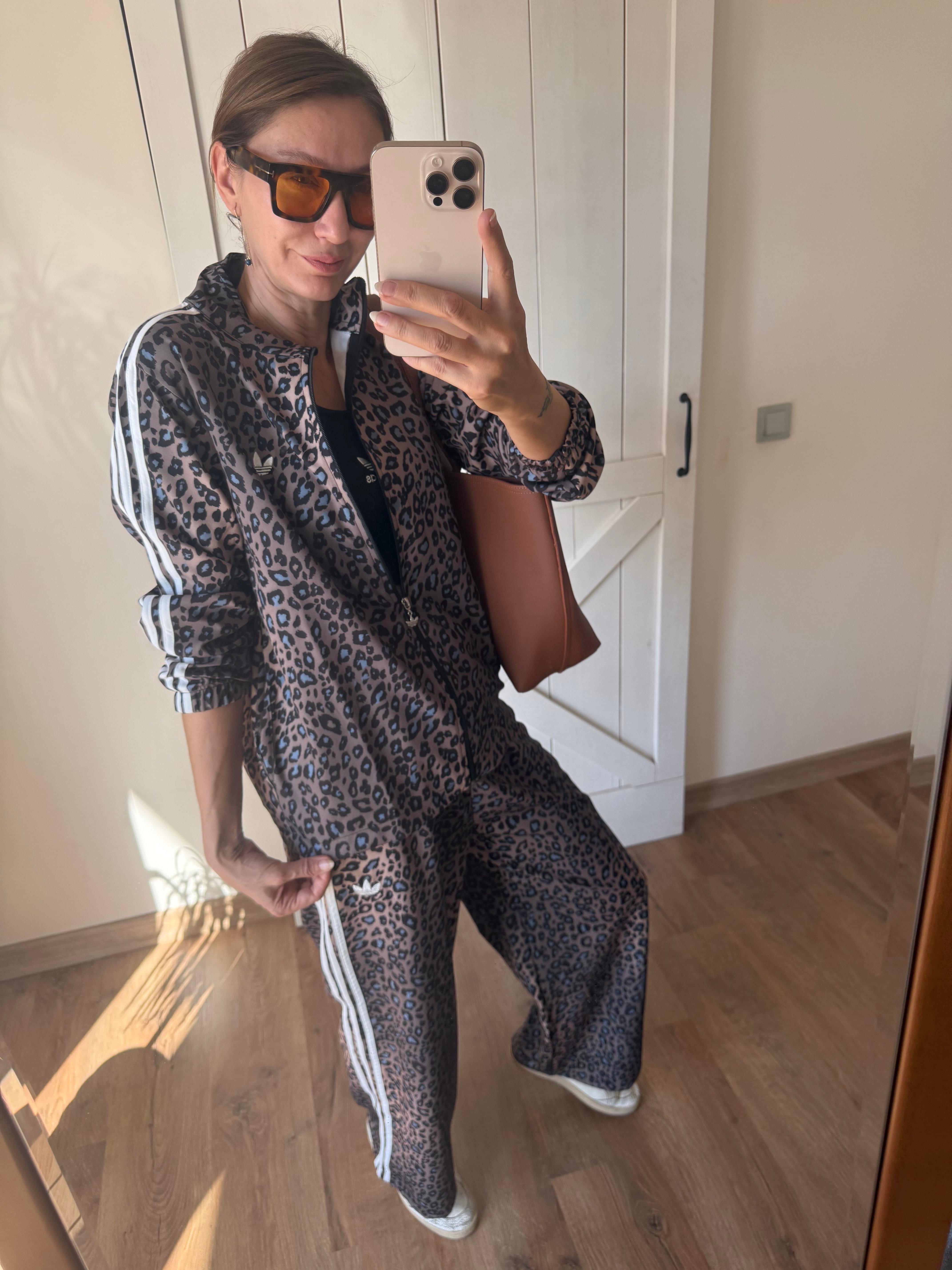 Leopar Crop Üst Pantolon Takım