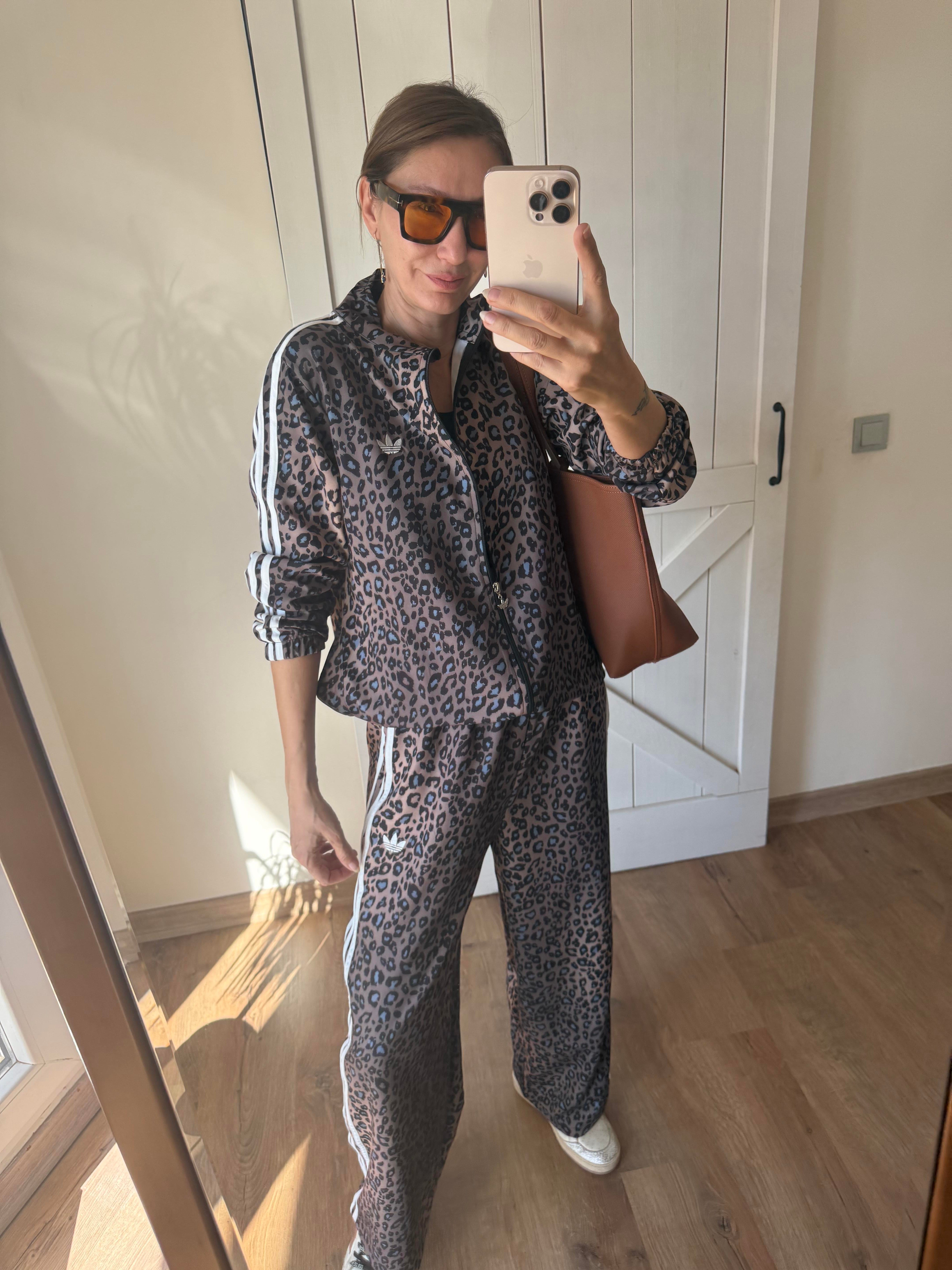 Leopar Crop Üst Pantolon Takım