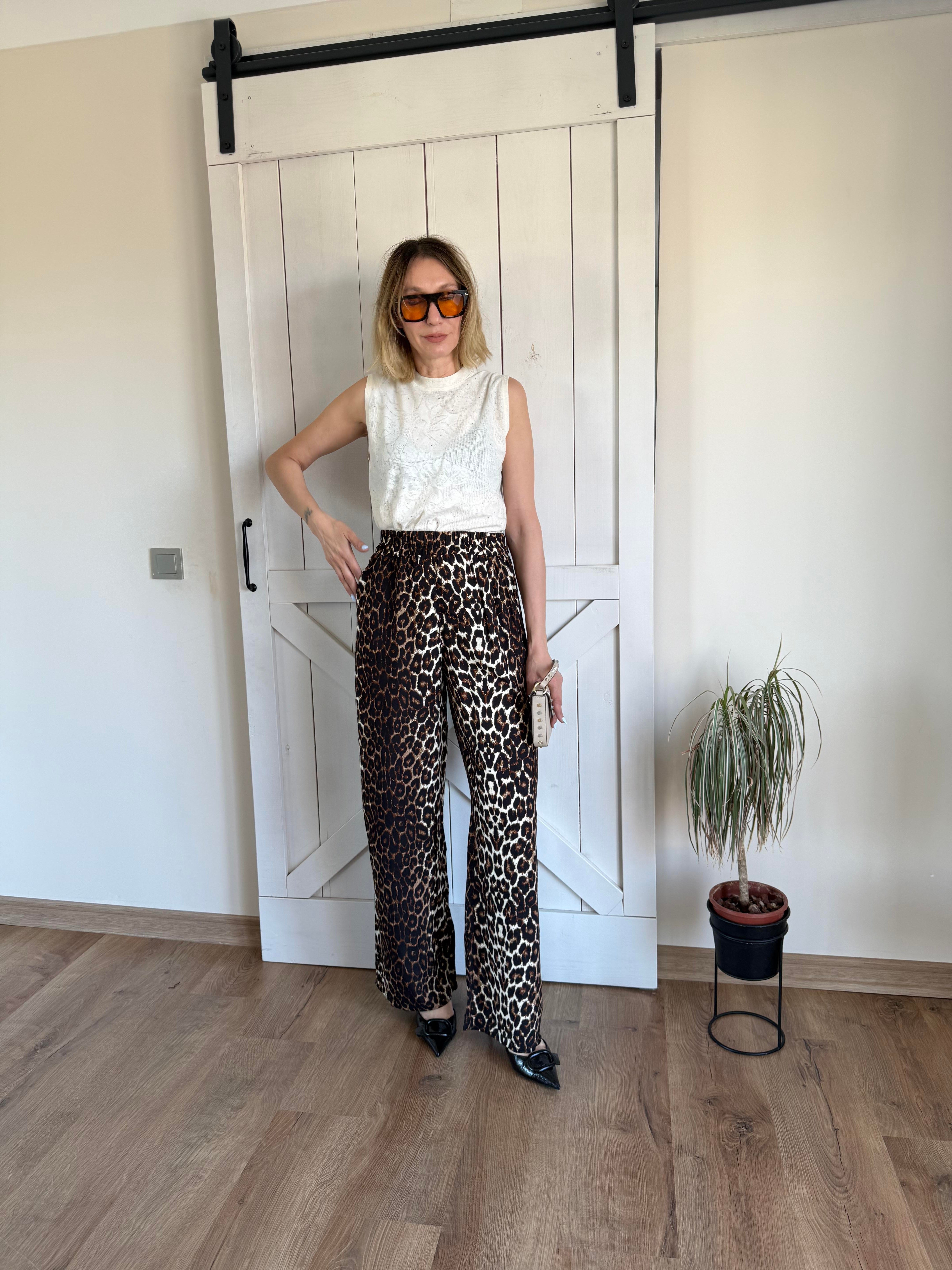 Leopar Desenli Pantolon