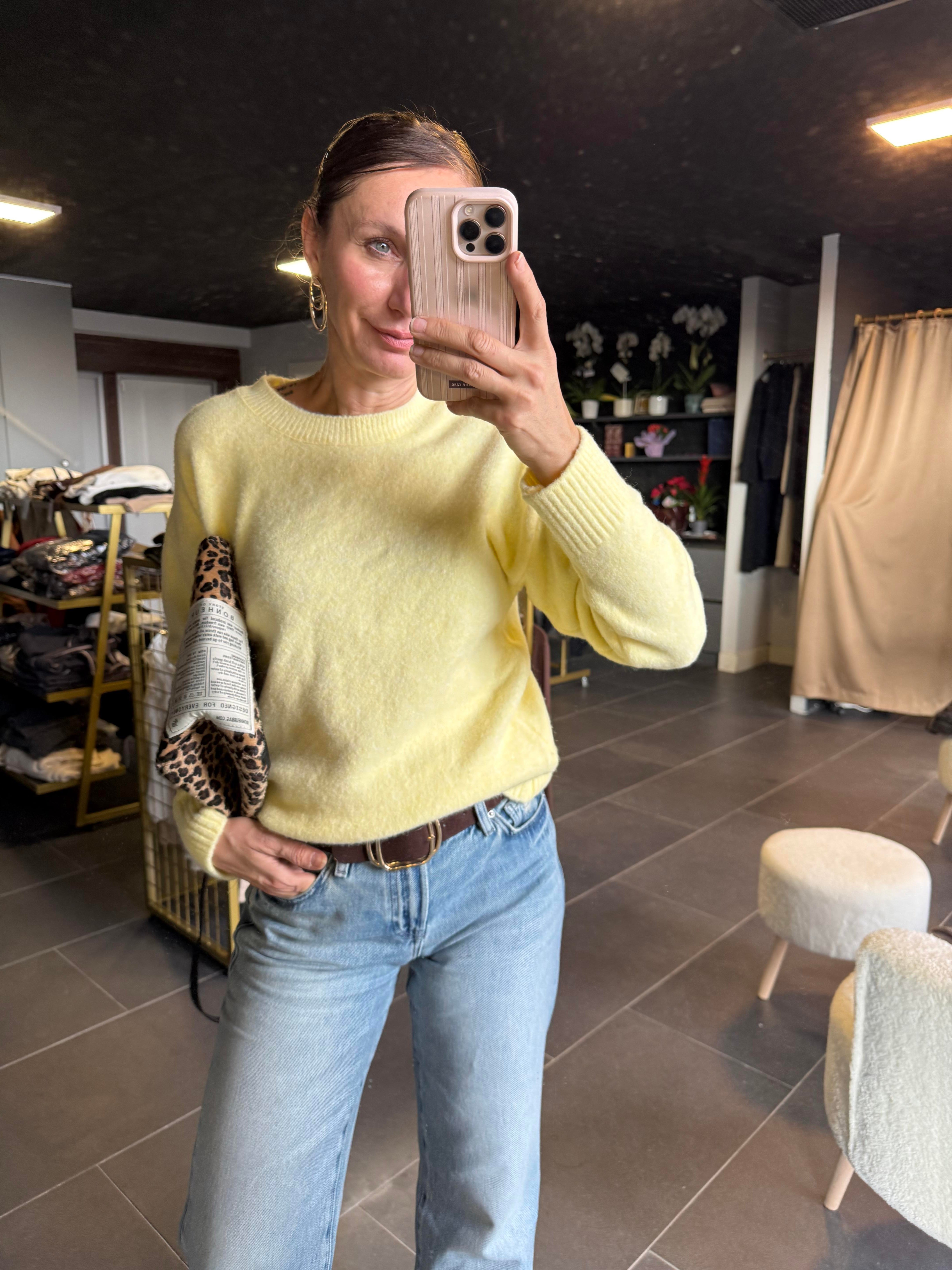 Limon Sarısı Basic Zr Yumoş Kazak