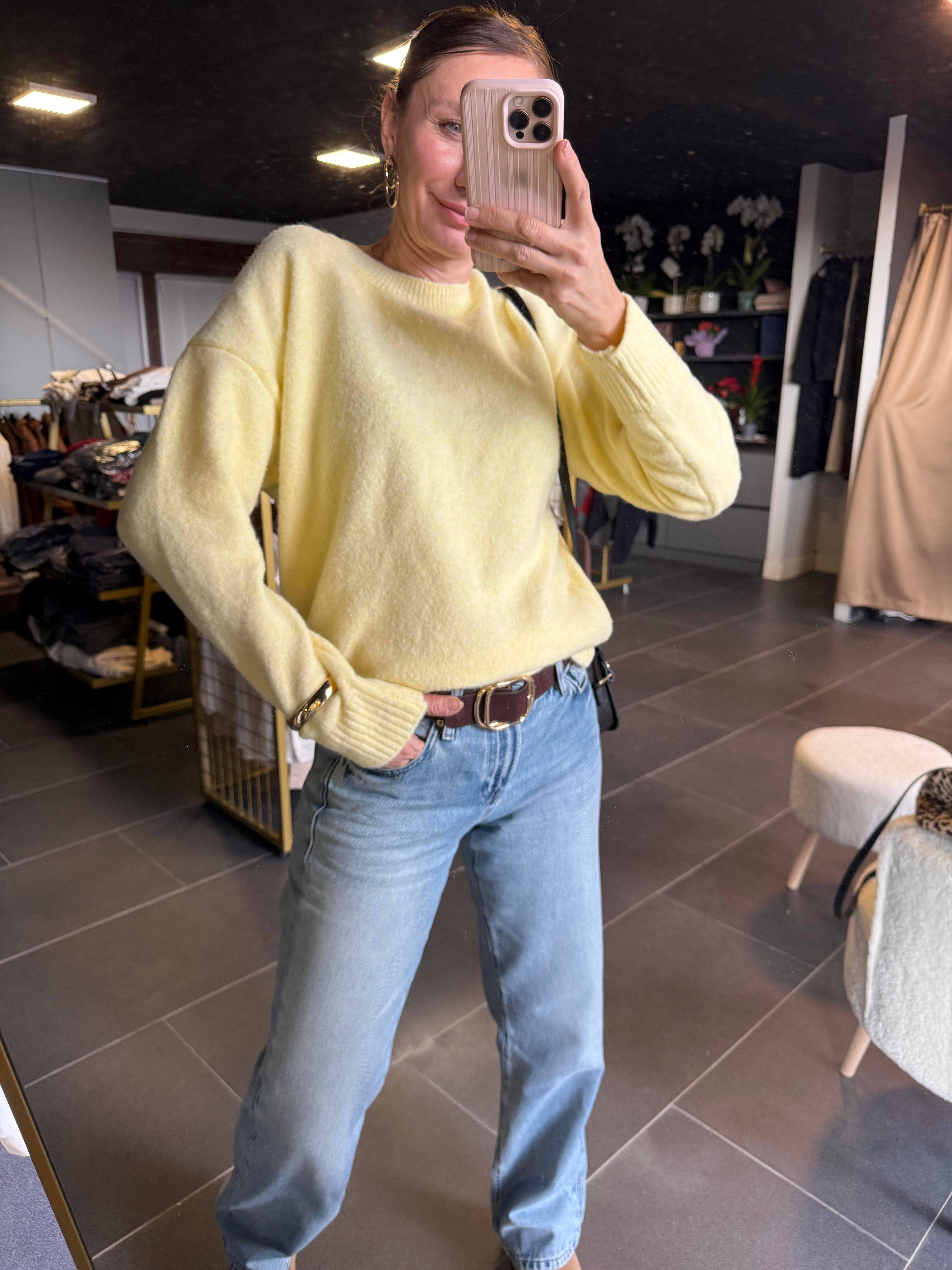 Limon Sarısı Basic Zr Yumoş Kazak