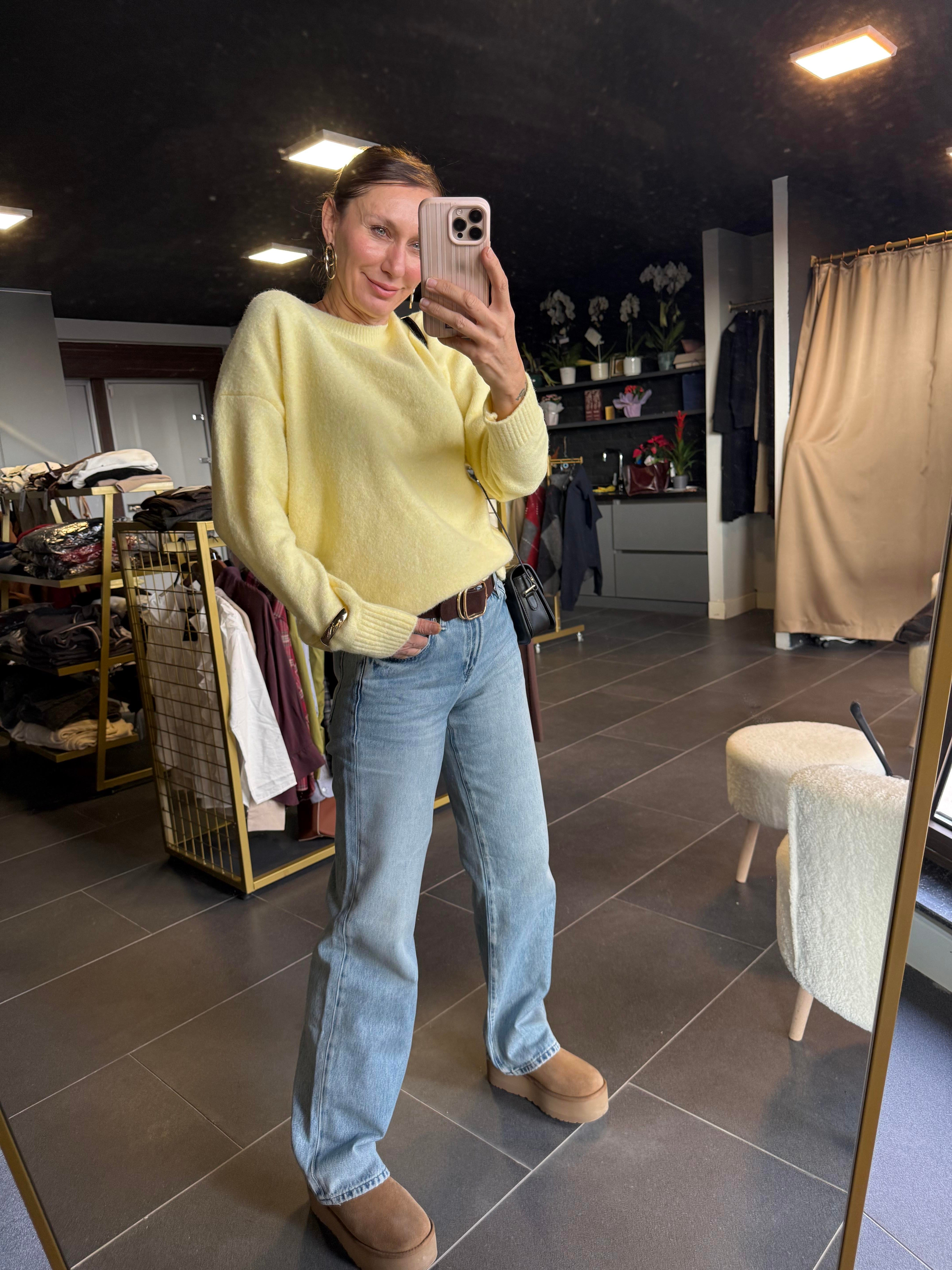 Limon Sarısı Basic Zr Yumoş Kazak