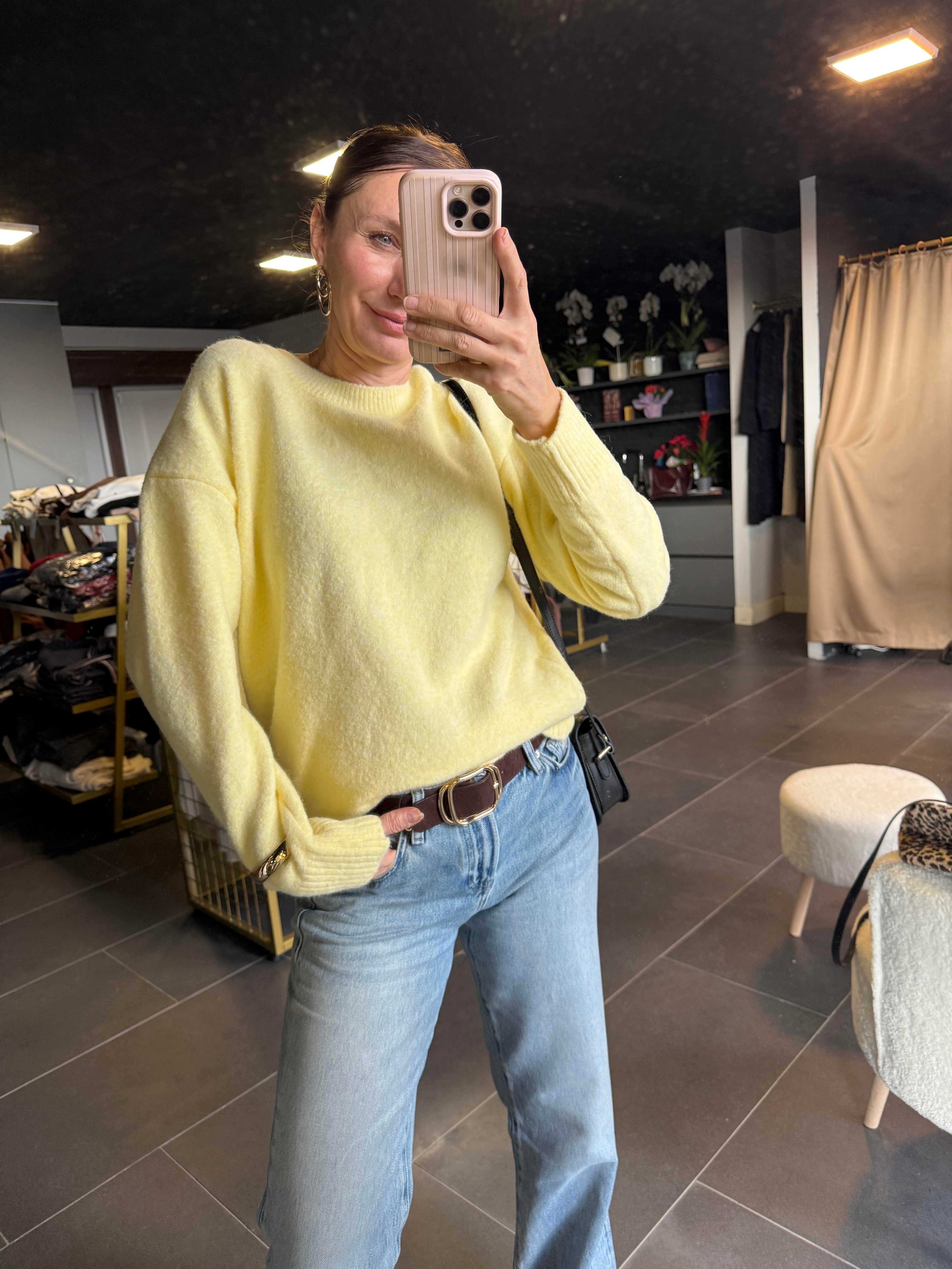 Limon Sarısı Basic Zr Yumoş Kazak