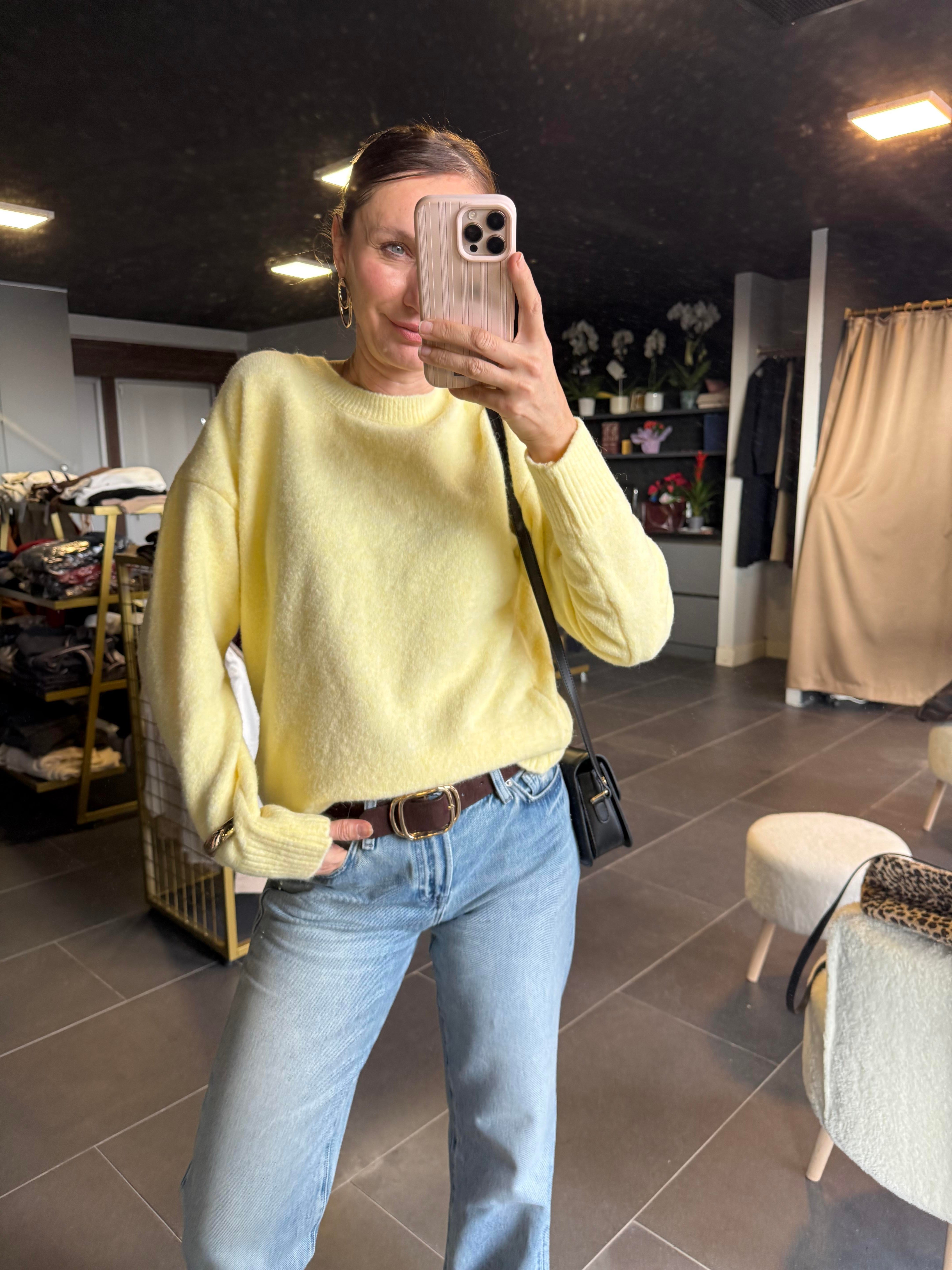 Limon Sarısı Basic Zr Yumoş Kazak