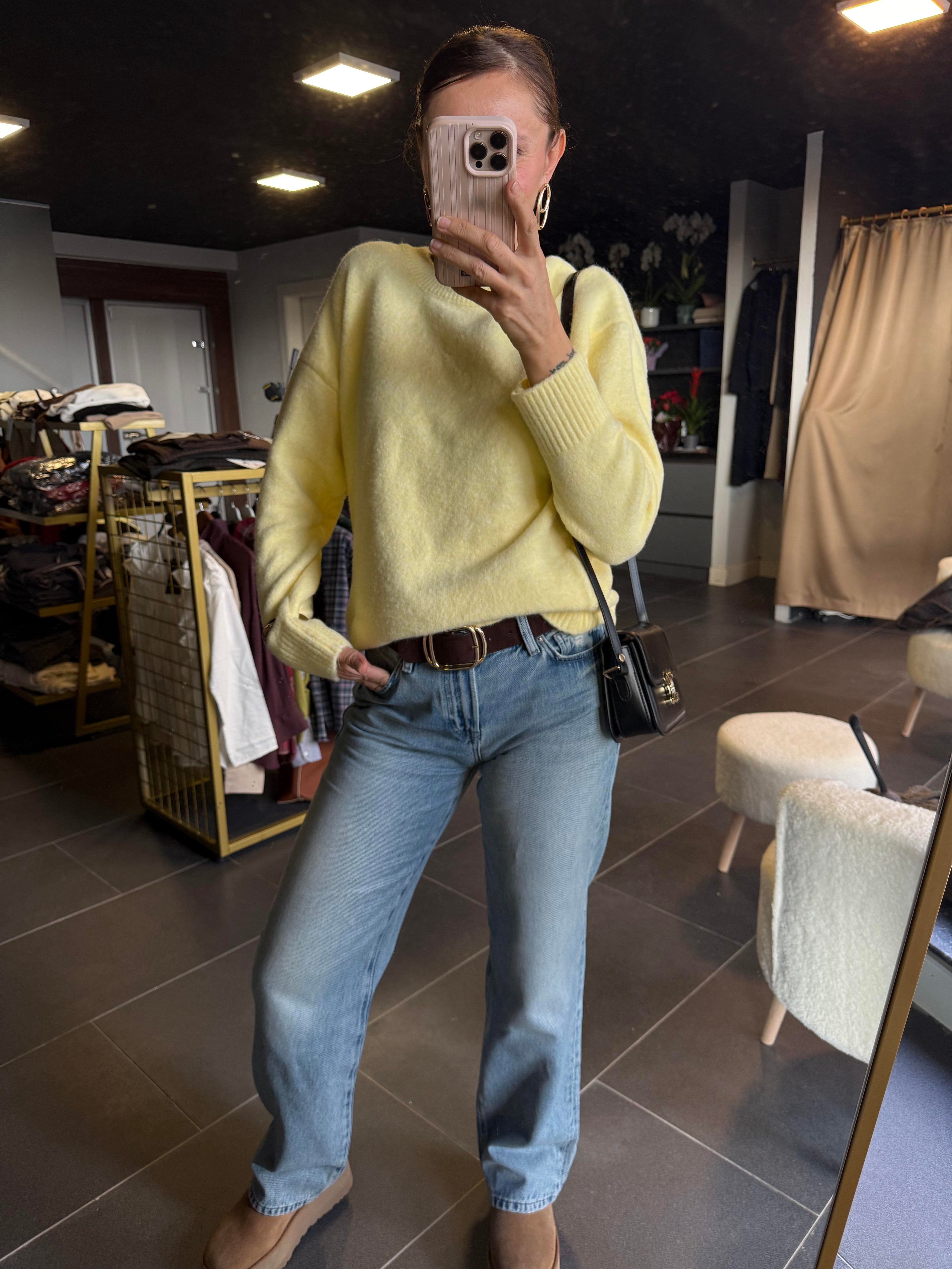 Limon Sarısı Basic Zr Yumoş Kazak