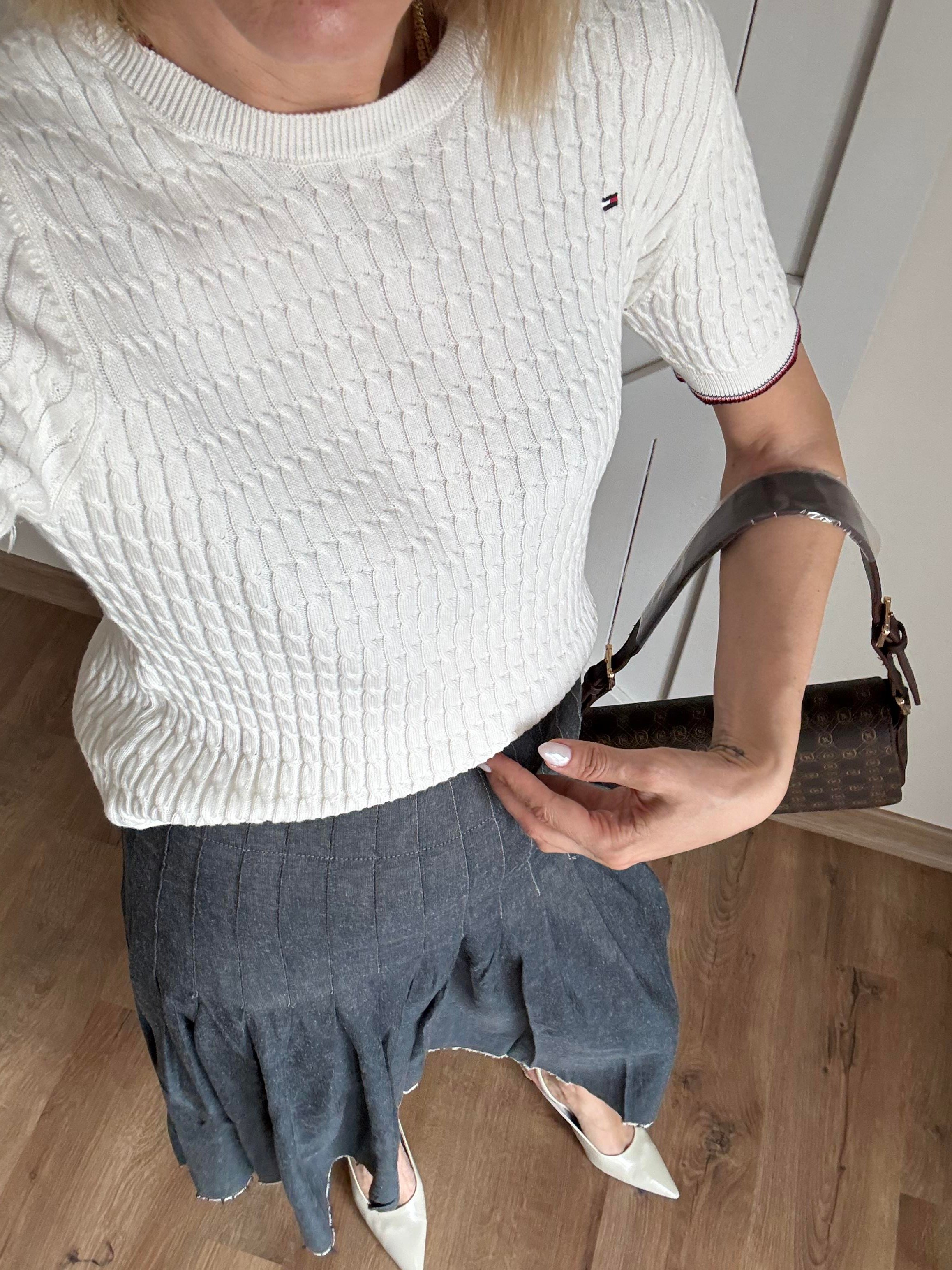 Logo İşlemeli Triko Tshirt