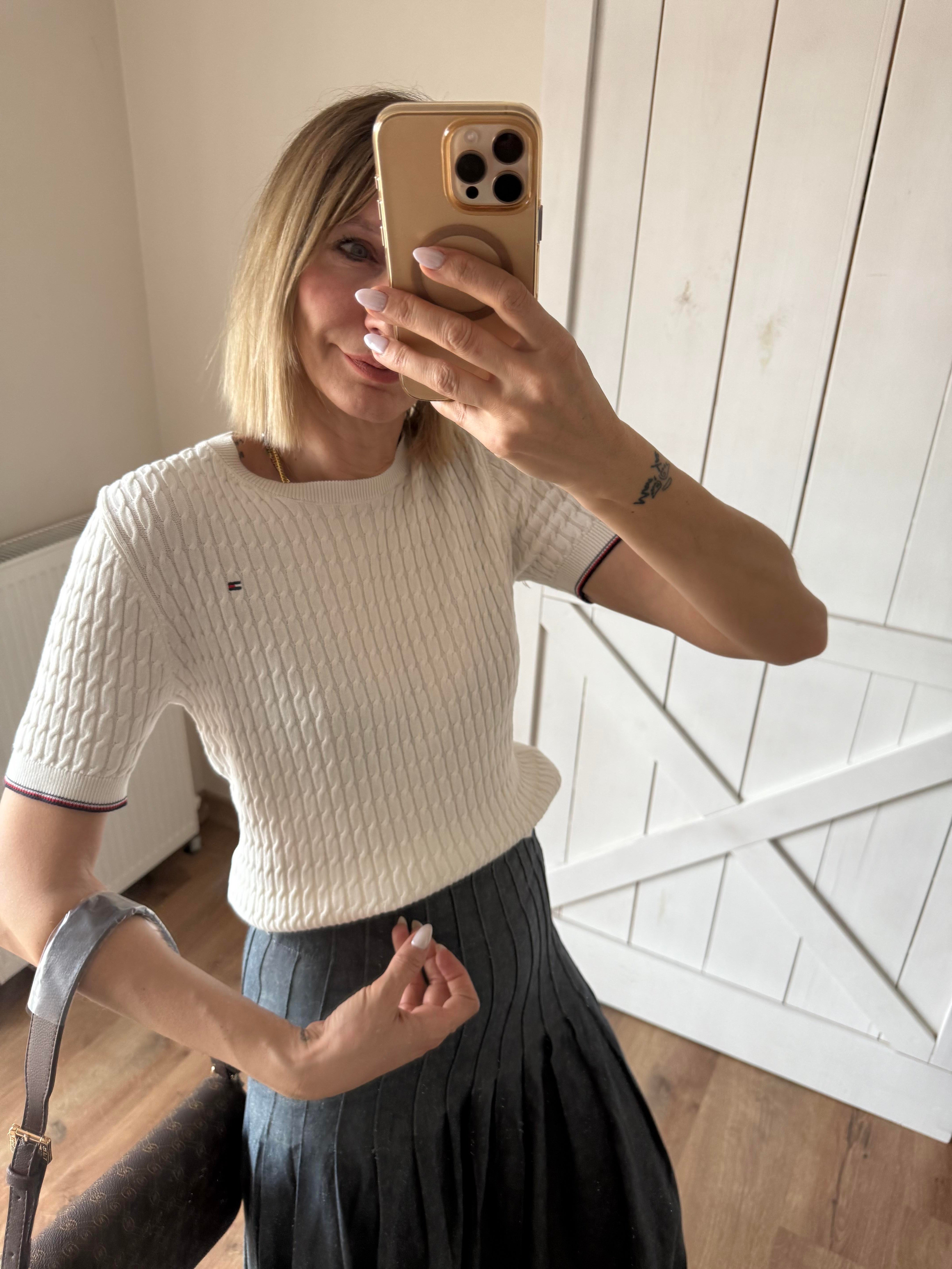 Logo İşlemeli Triko Tshirt