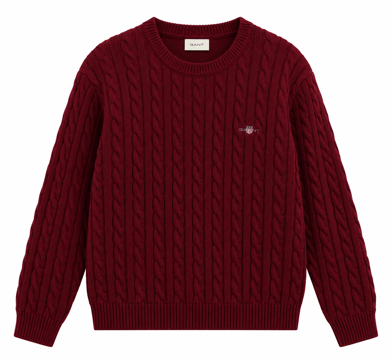 Luxury Marka Saç Örgü Bordo Triko Kazak