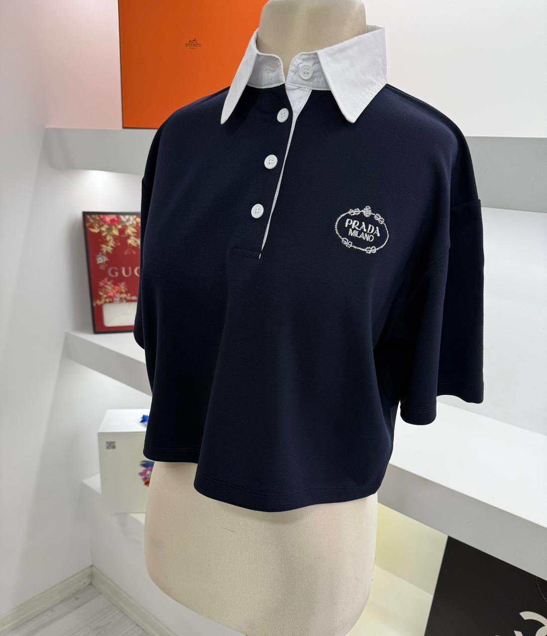 Luxury Premium Laci Polo Yaka Crop Tshirt