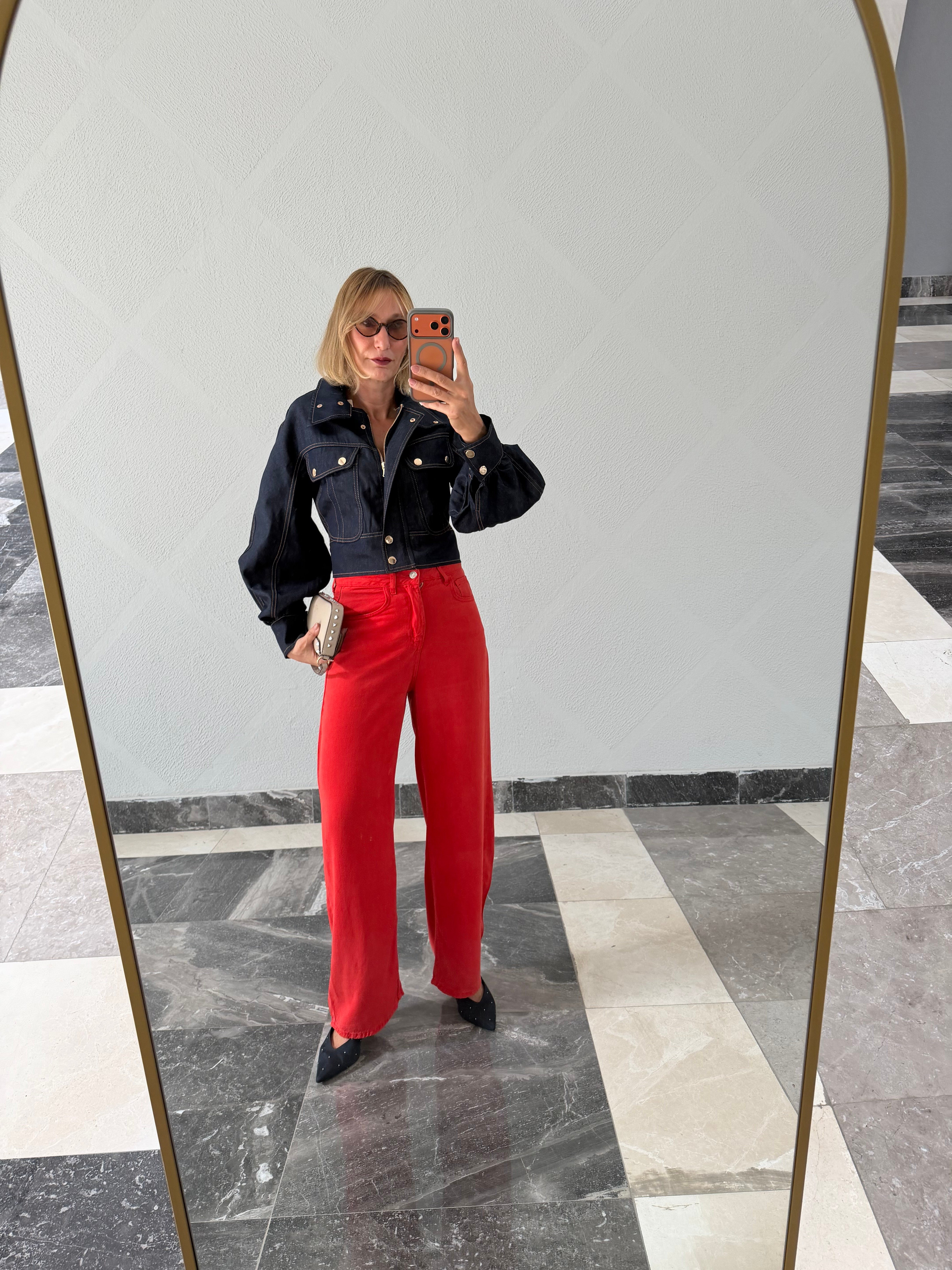 Marka Model Gold Düğmeli Denim Ceket
