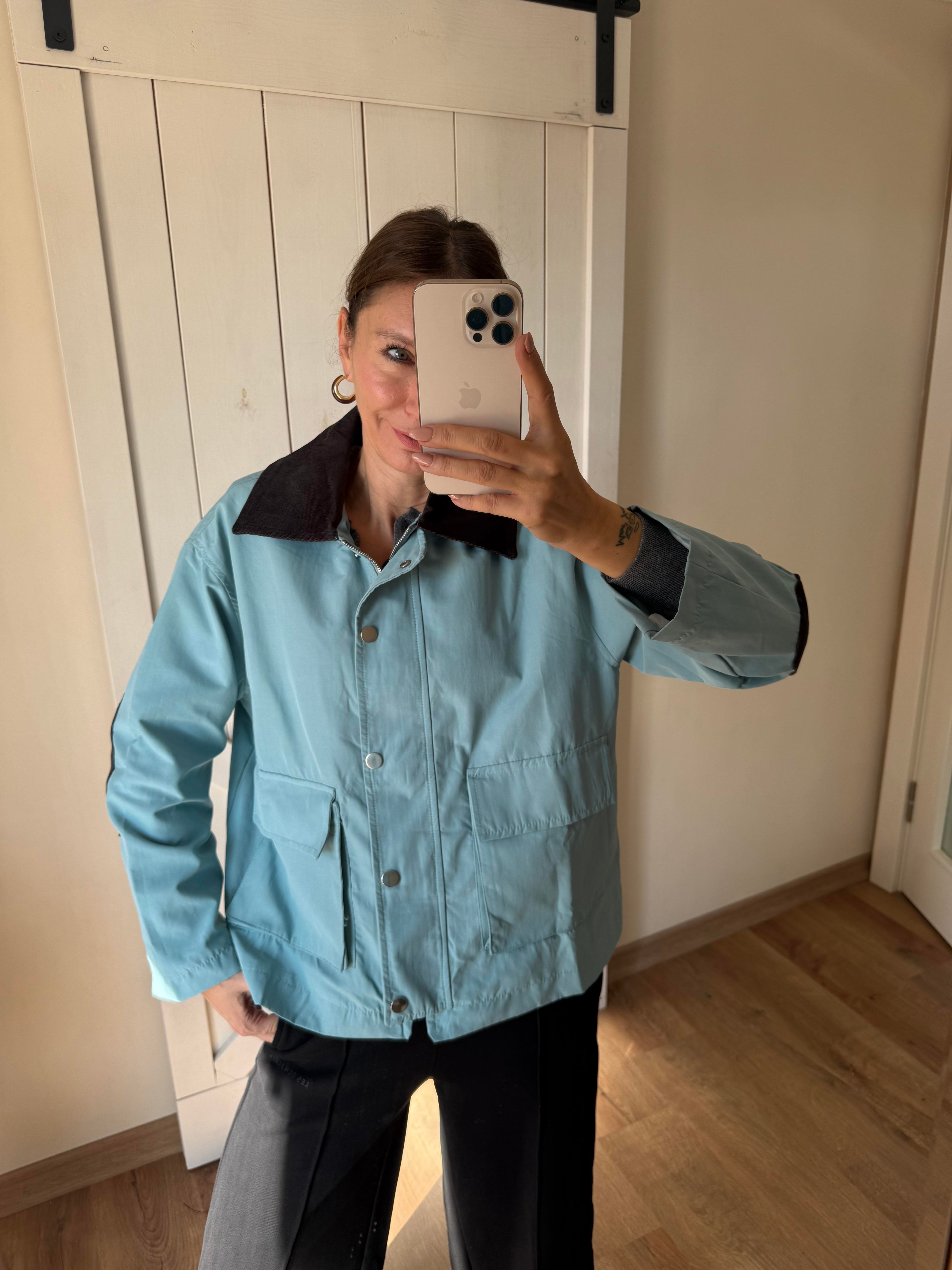 Marka Model Kadife Yaka Dirsek Yama Trenç