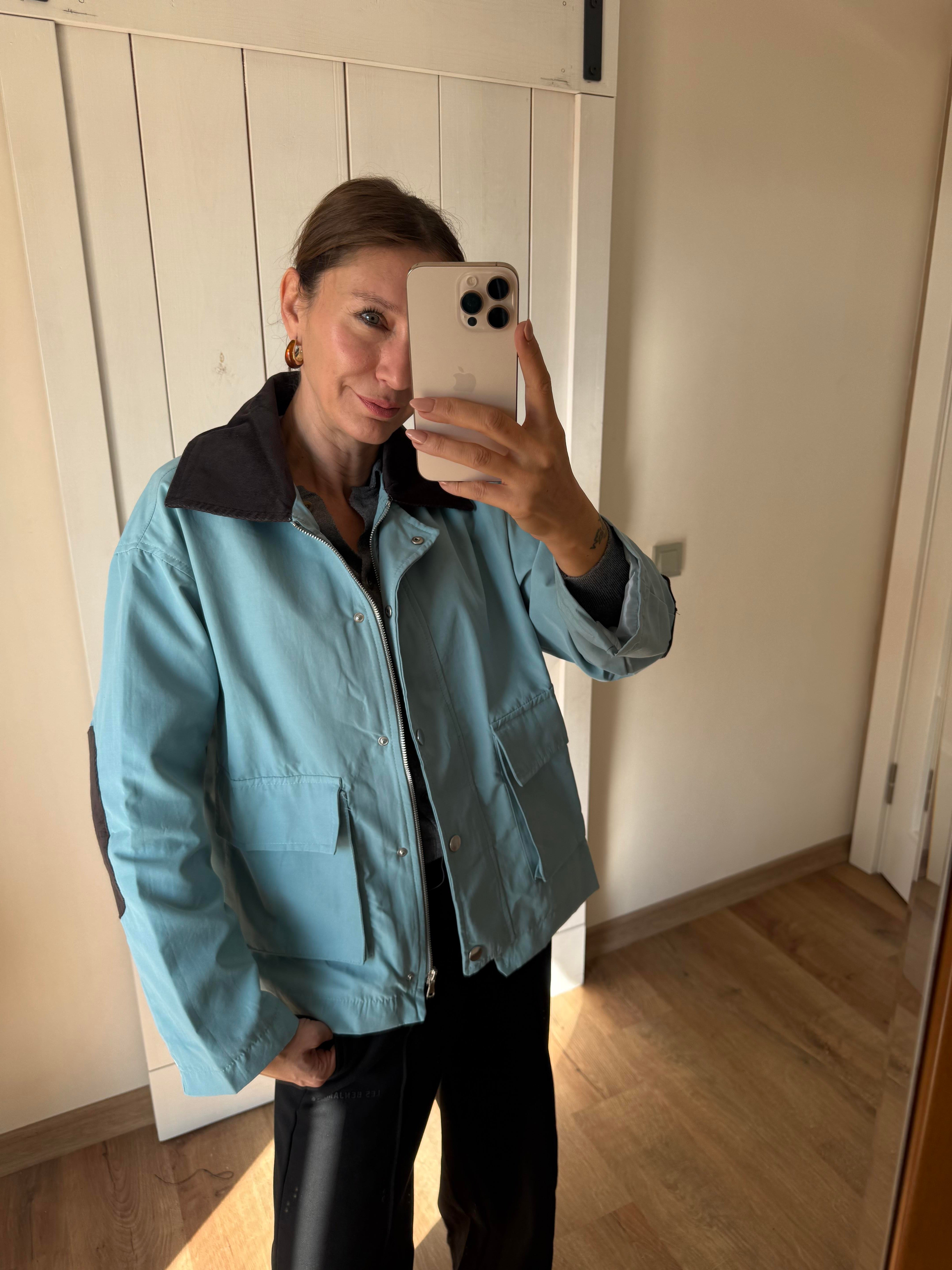 Marka Model Kadife Yaka Dirsek Yama Trenç