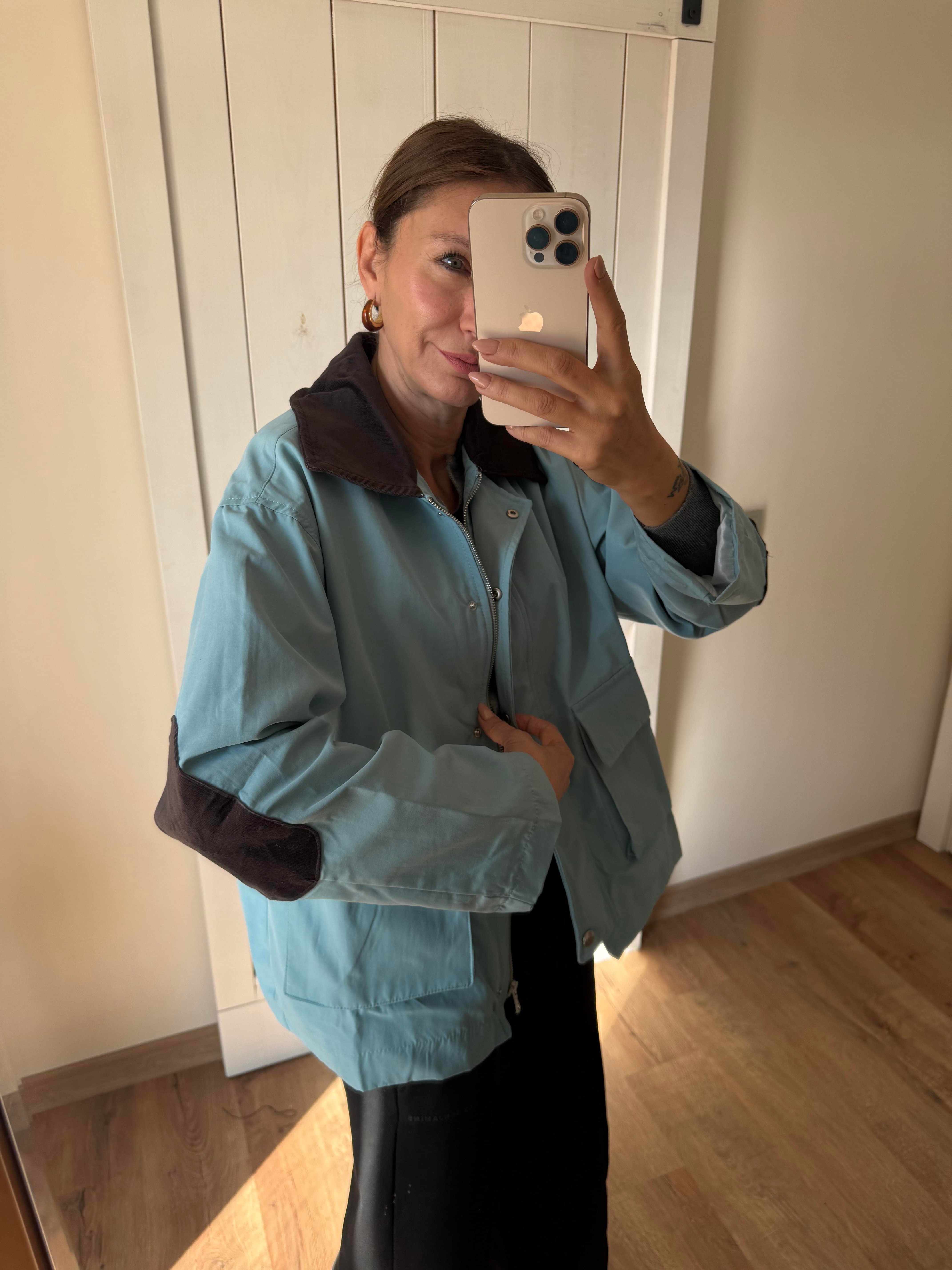 Marka Model Kadife Yaka Dirsek Yama Trenç