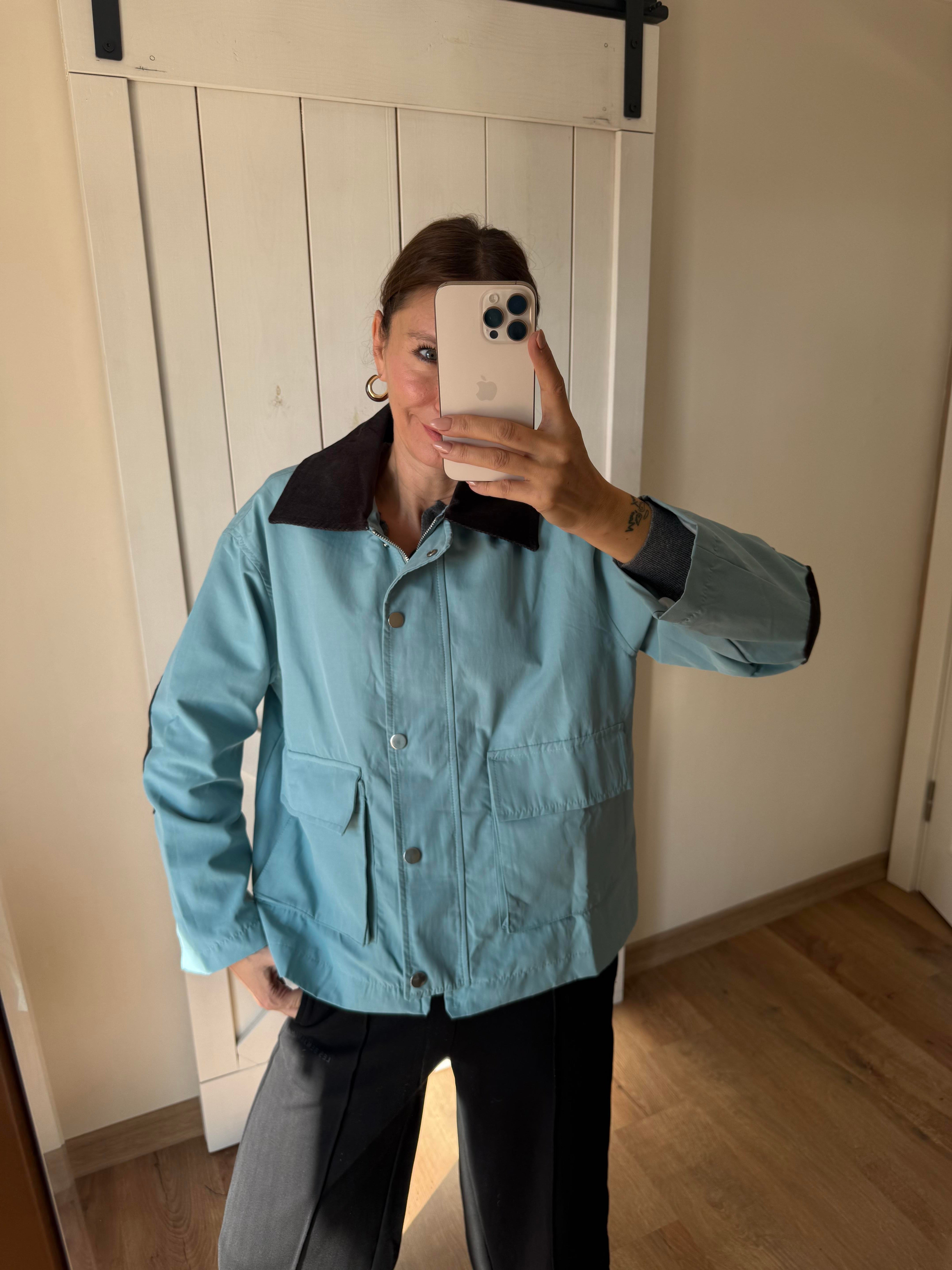 Marka Model Kadife Yaka Dirsek Yama Trenç