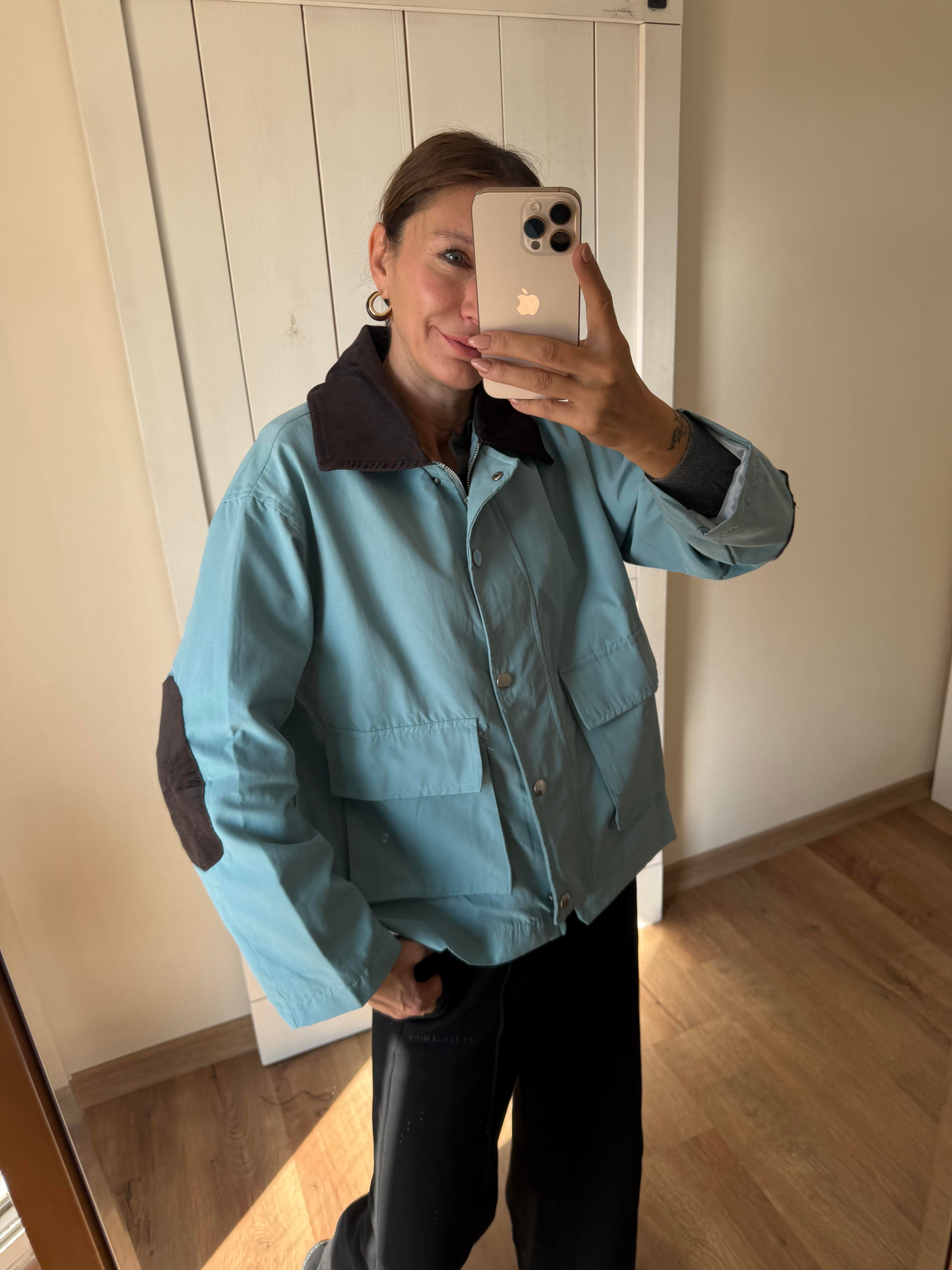 Marka Model Kadife Yaka Dirsek Yama Trenç