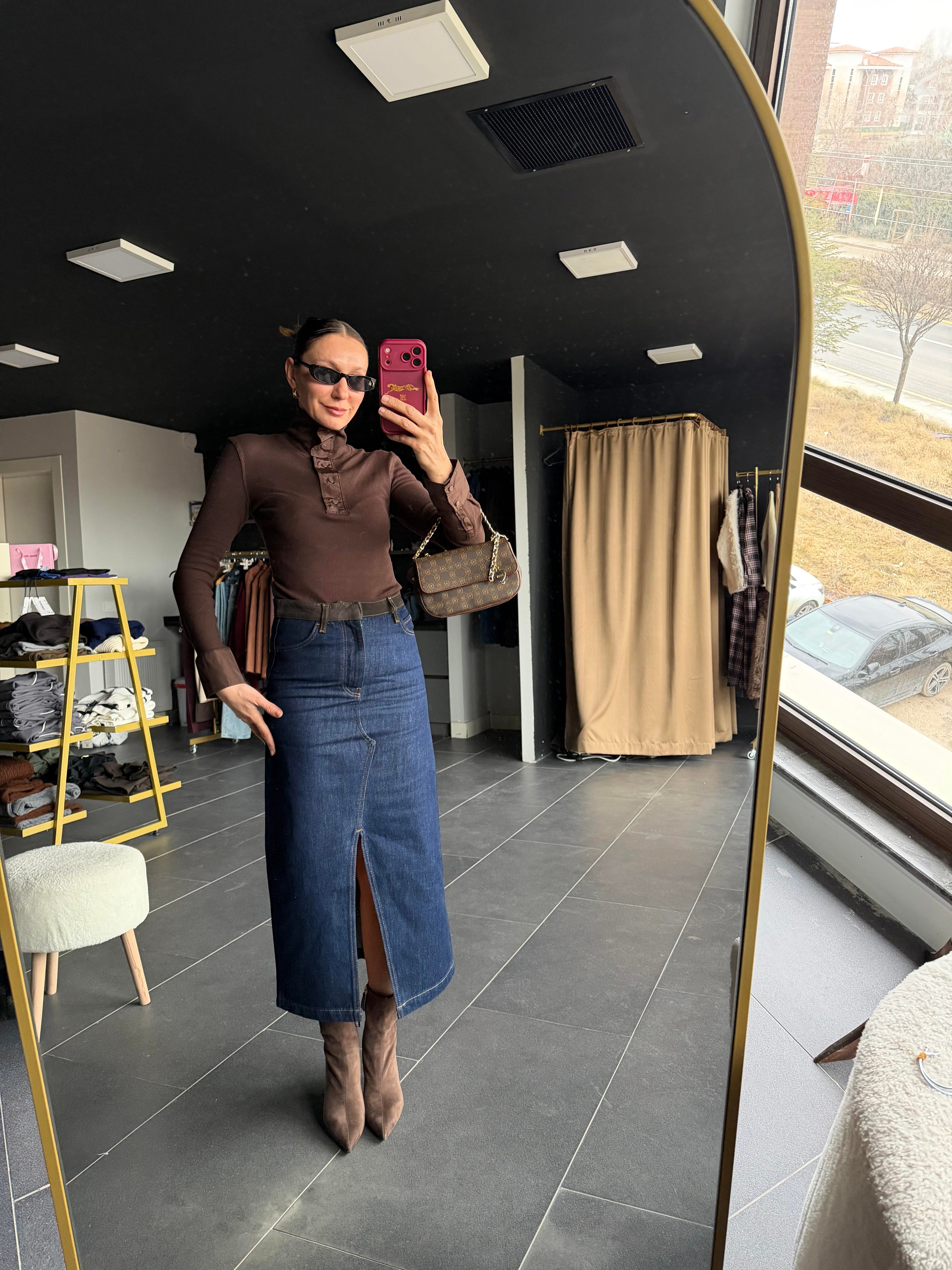 Marka Model Kahve Garnili Bluz