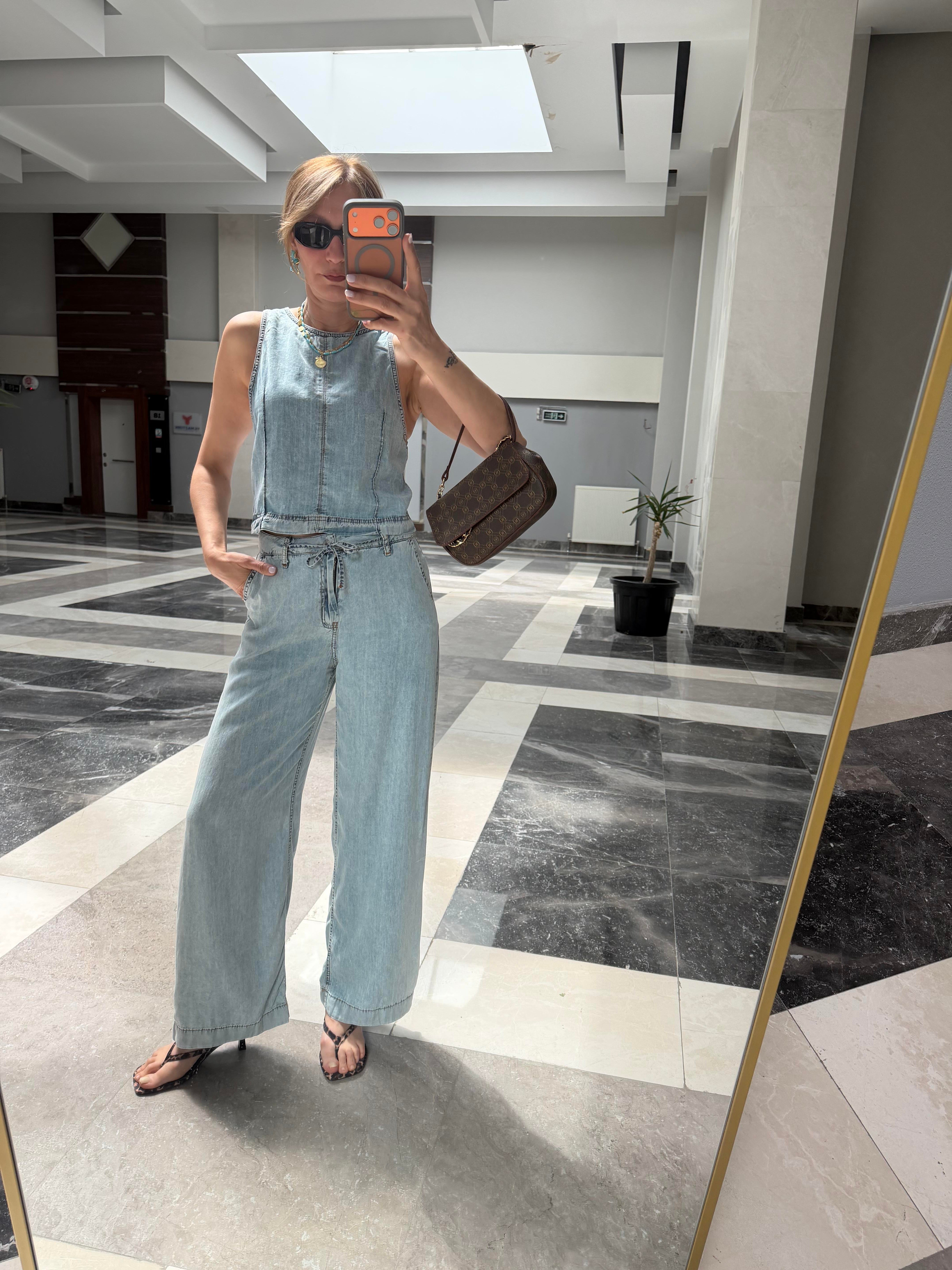 Marka Model Tensel Pantolon Bluz Takım