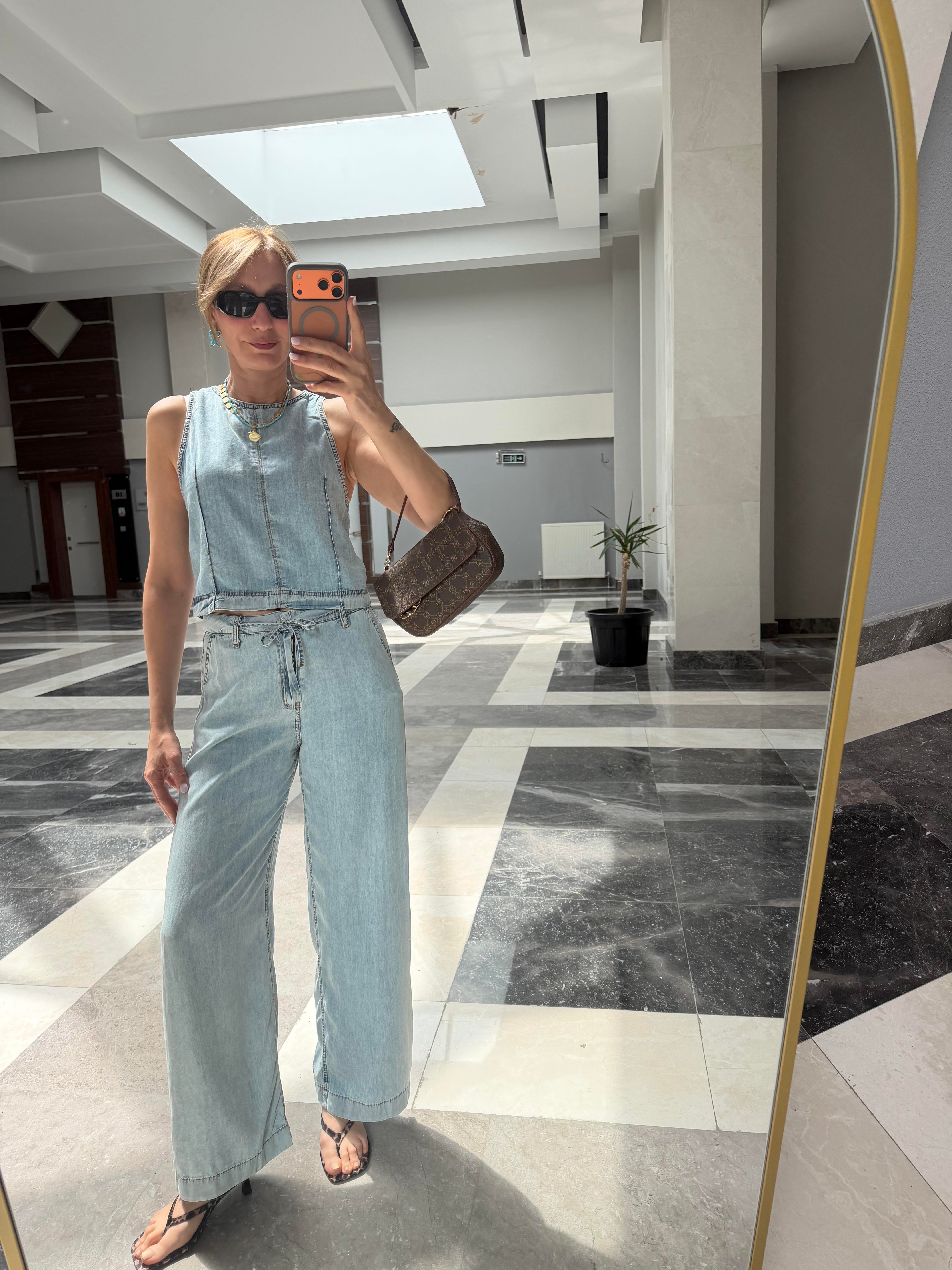 Marka Model Tensel Pantolon Bluz Takım
