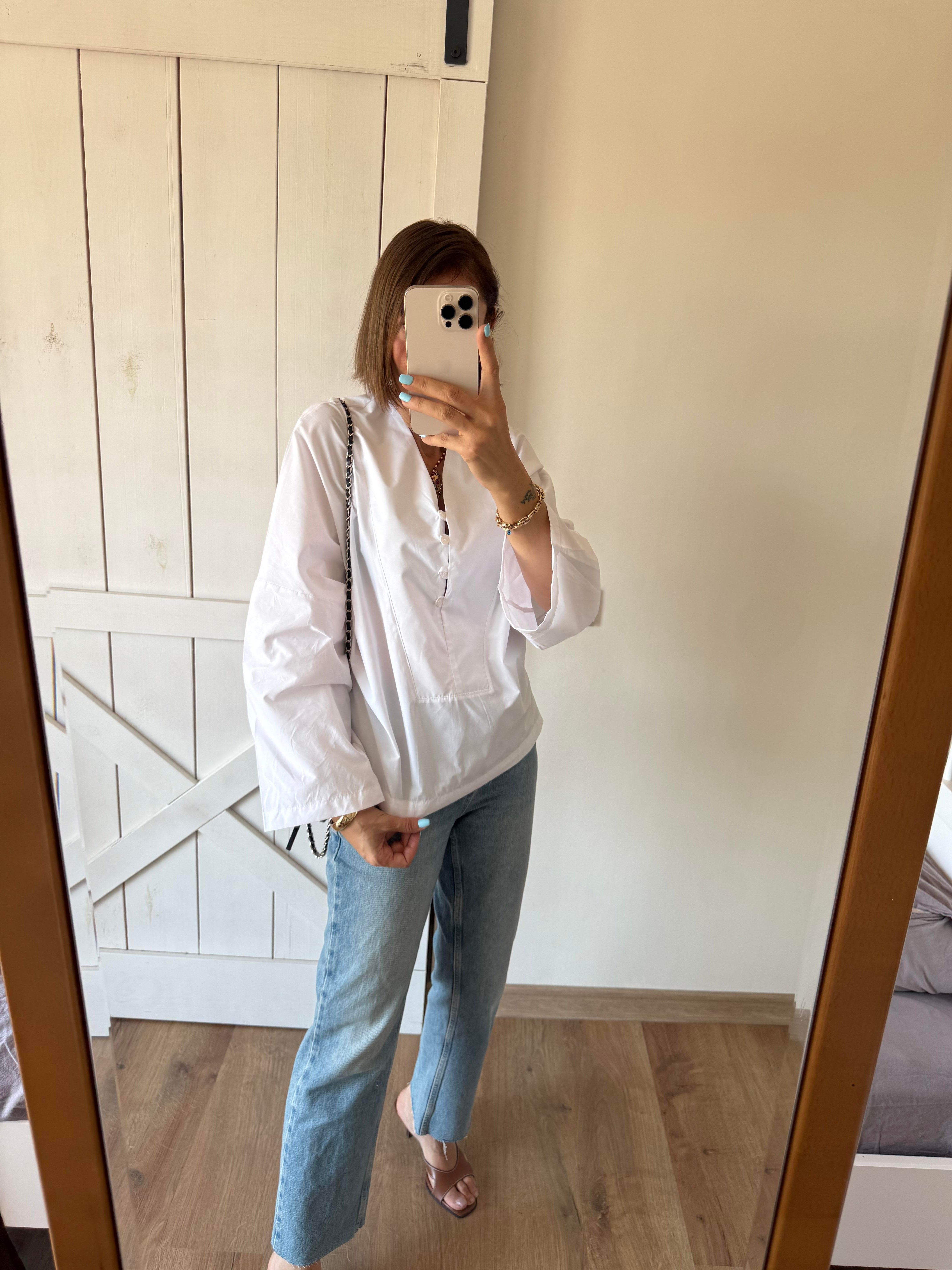 Mass Beyaz Pamuklu Gömlek