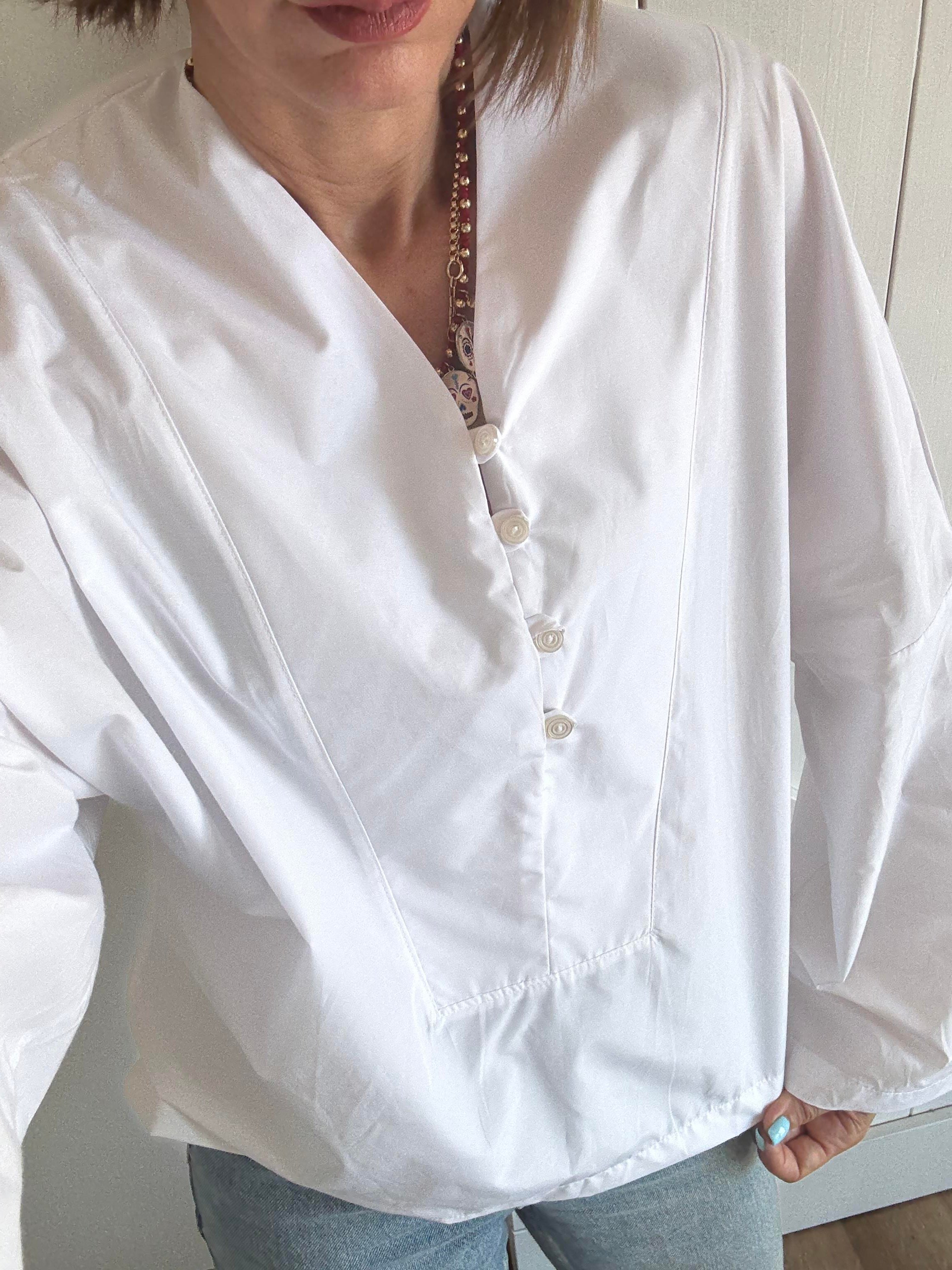 Mass Beyaz Pamuklu Gömlek