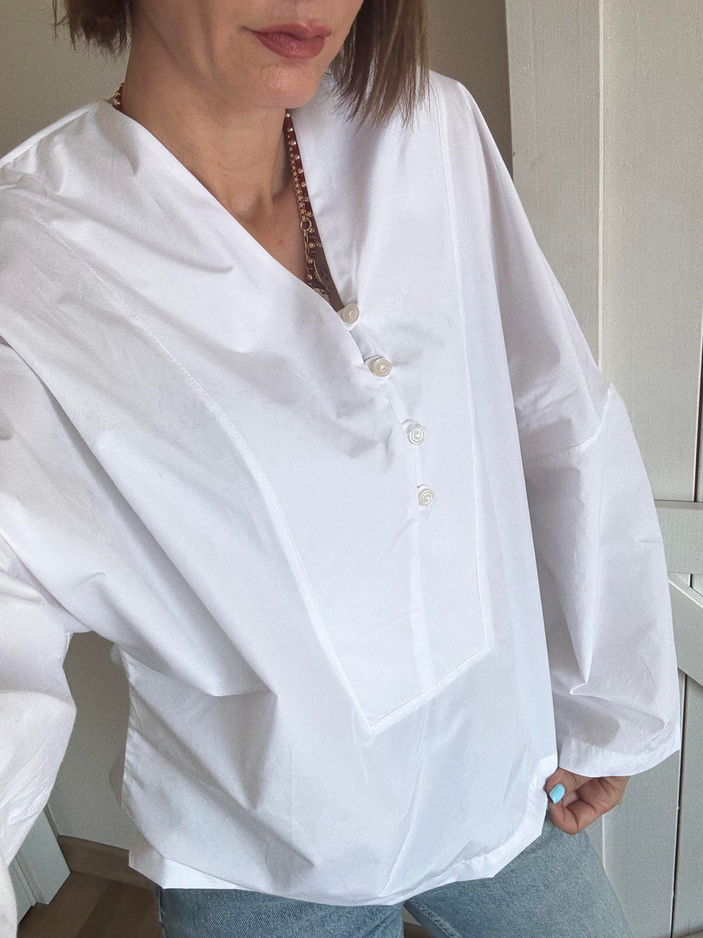 Mass Beyaz Pamuklu Gömlek