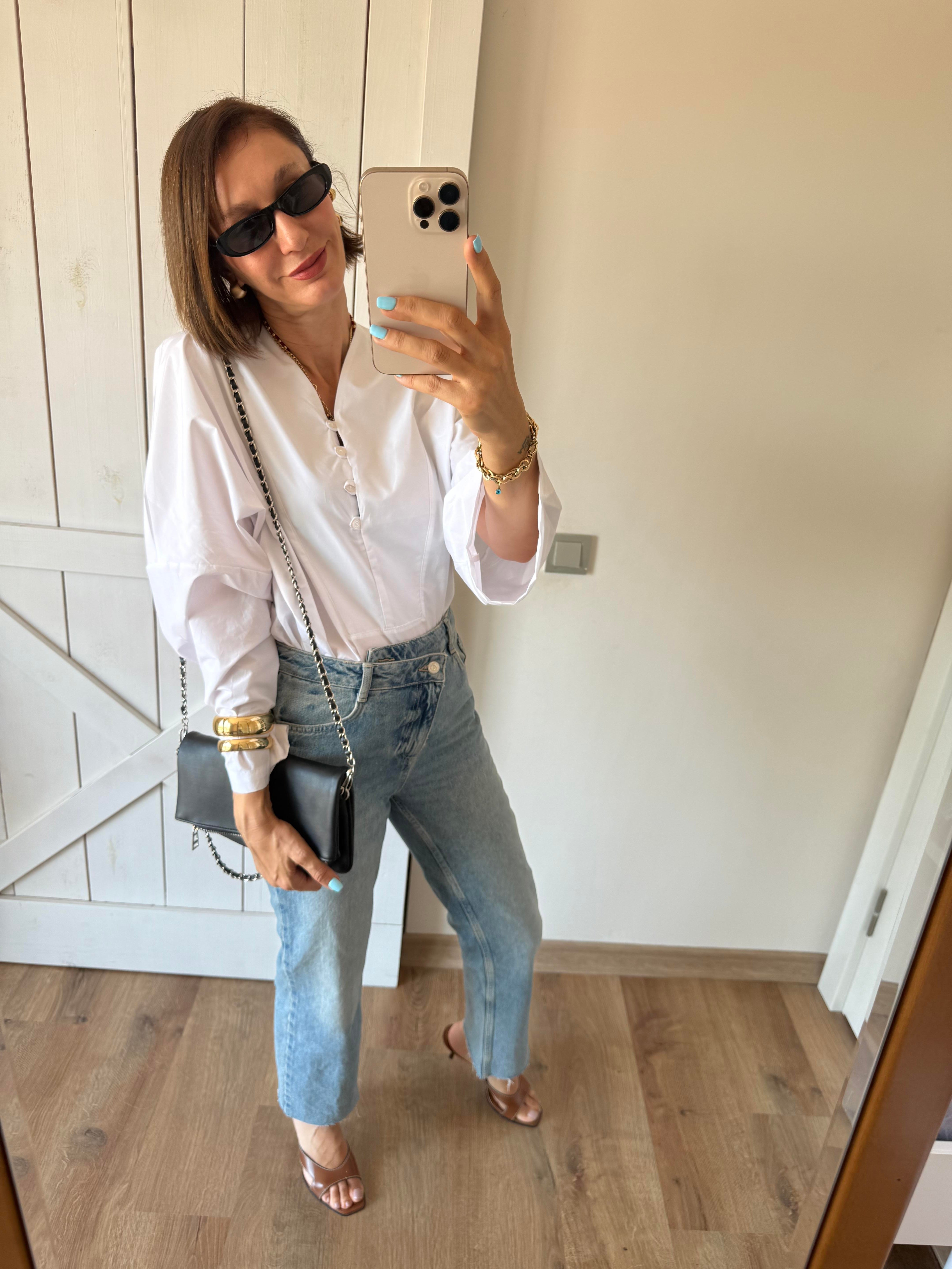 Mass Beyaz Pamuklu Gömlek