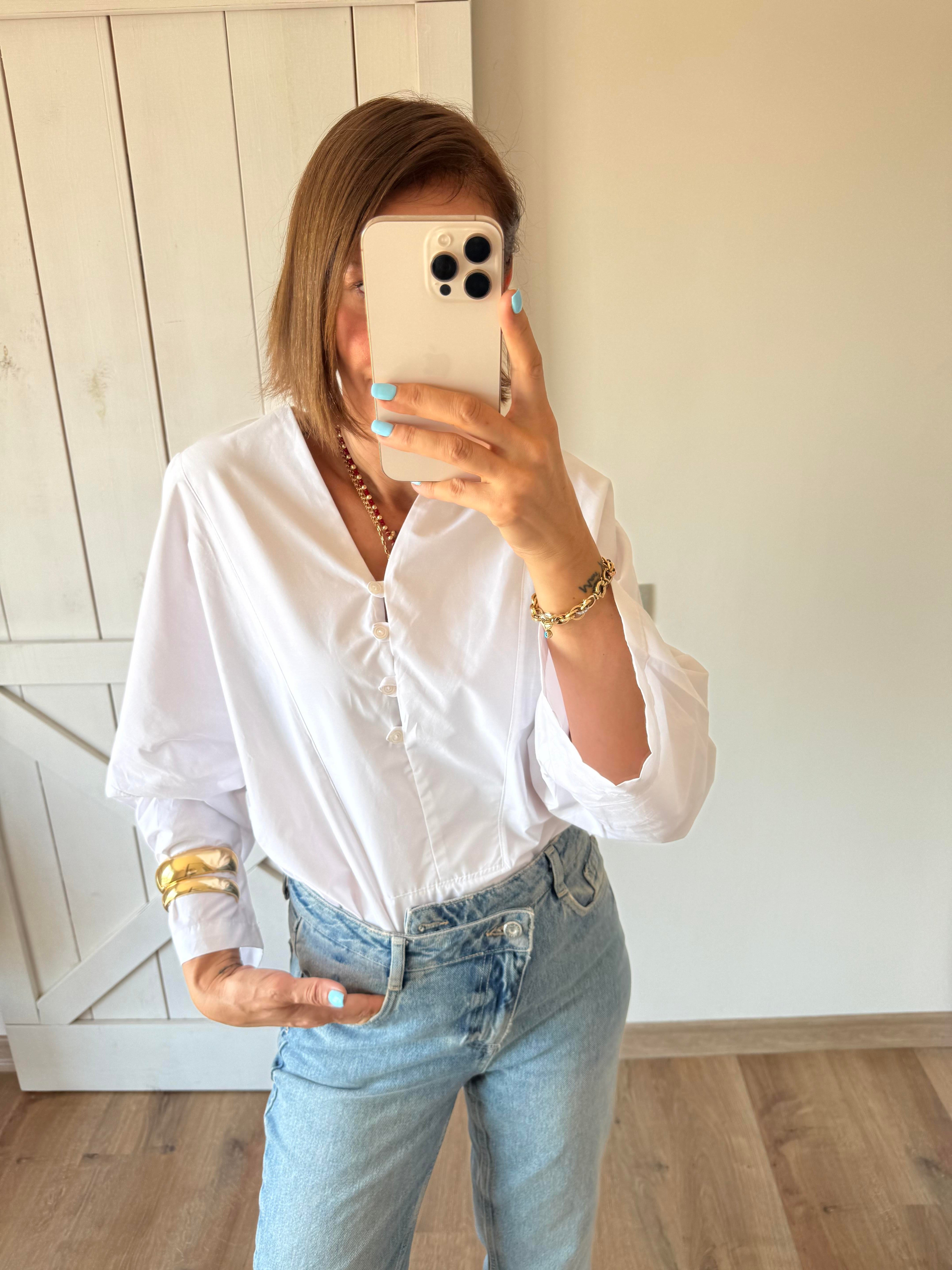 Mass Beyaz Pamuklu Gömlek