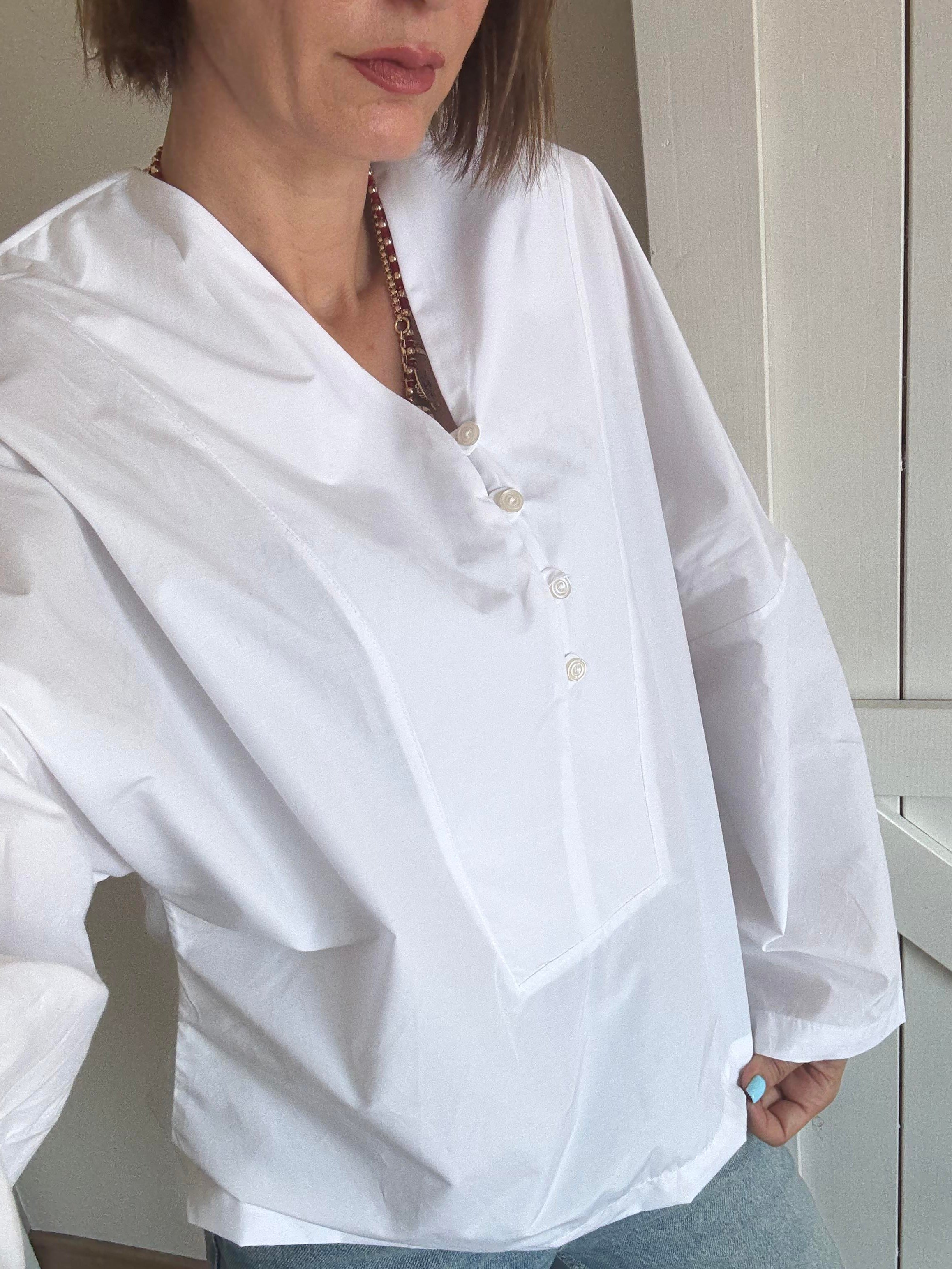 Mass Beyaz Pamuklu Gömlek