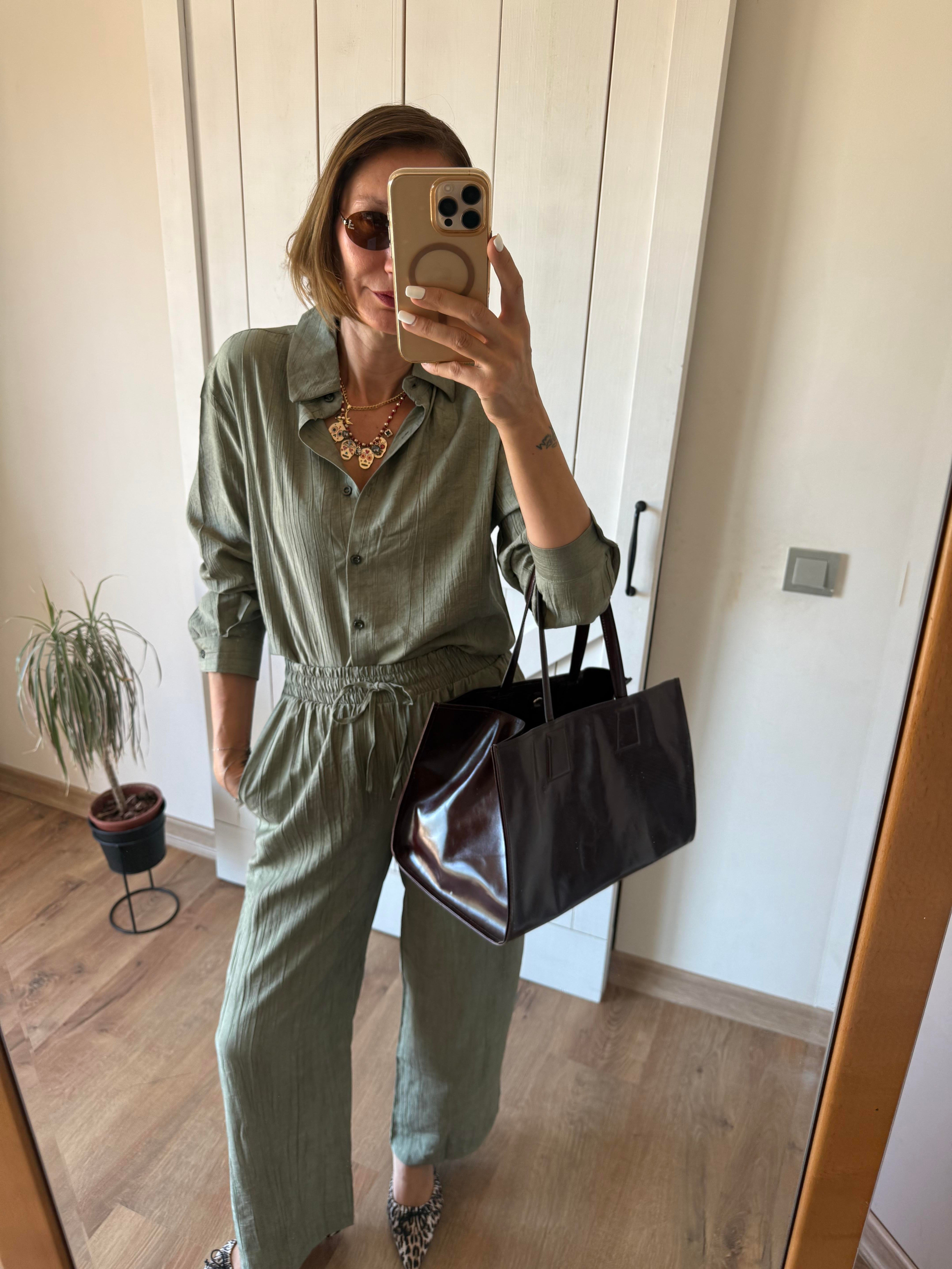 Mass Çağla Yeşili Gömlek Pantolon Takım