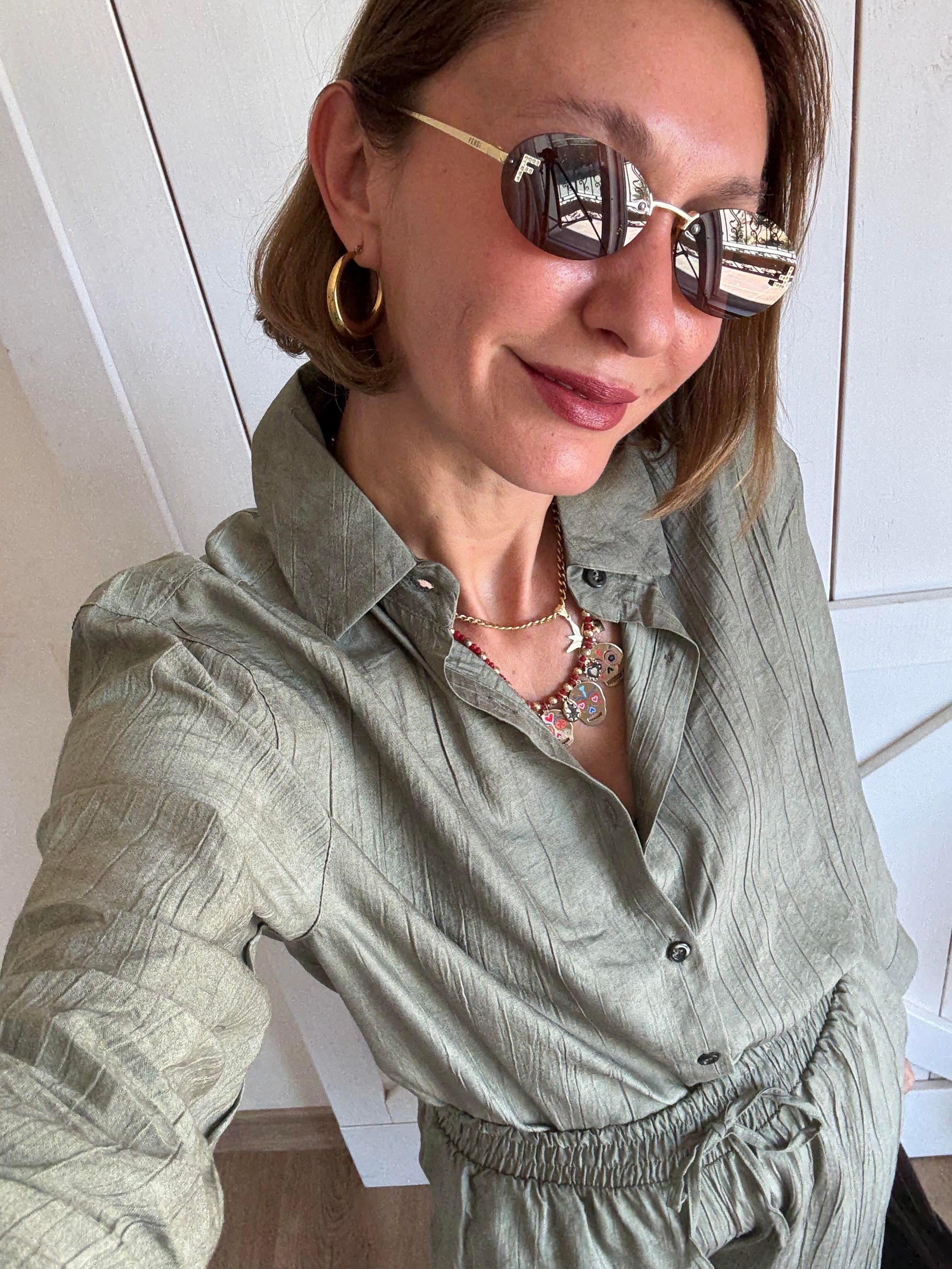 Mass Çağla Yeşili Gömlek Pantolon Takım