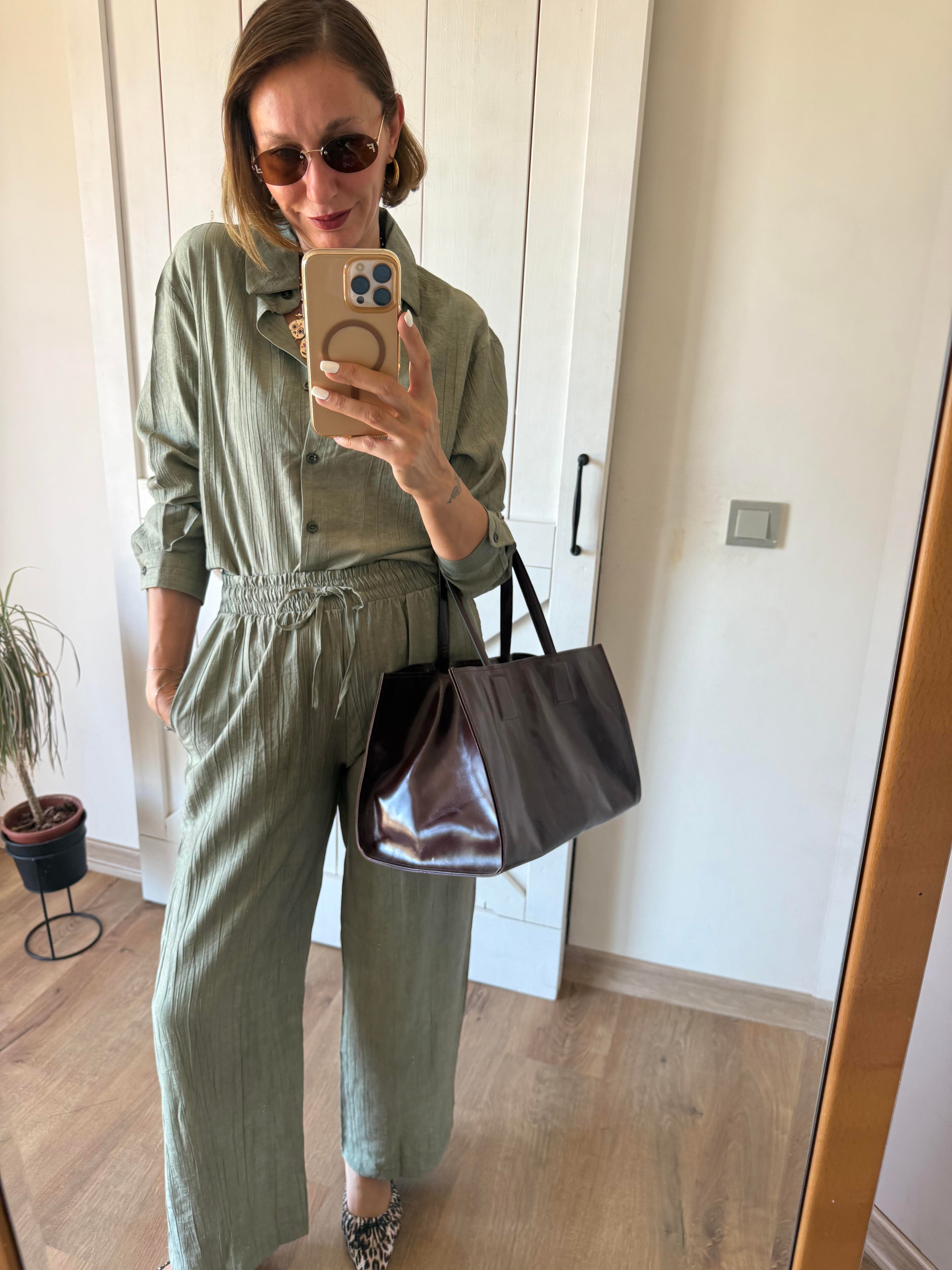 Mass Çağla Yeşili Gömlek Pantolon Takım