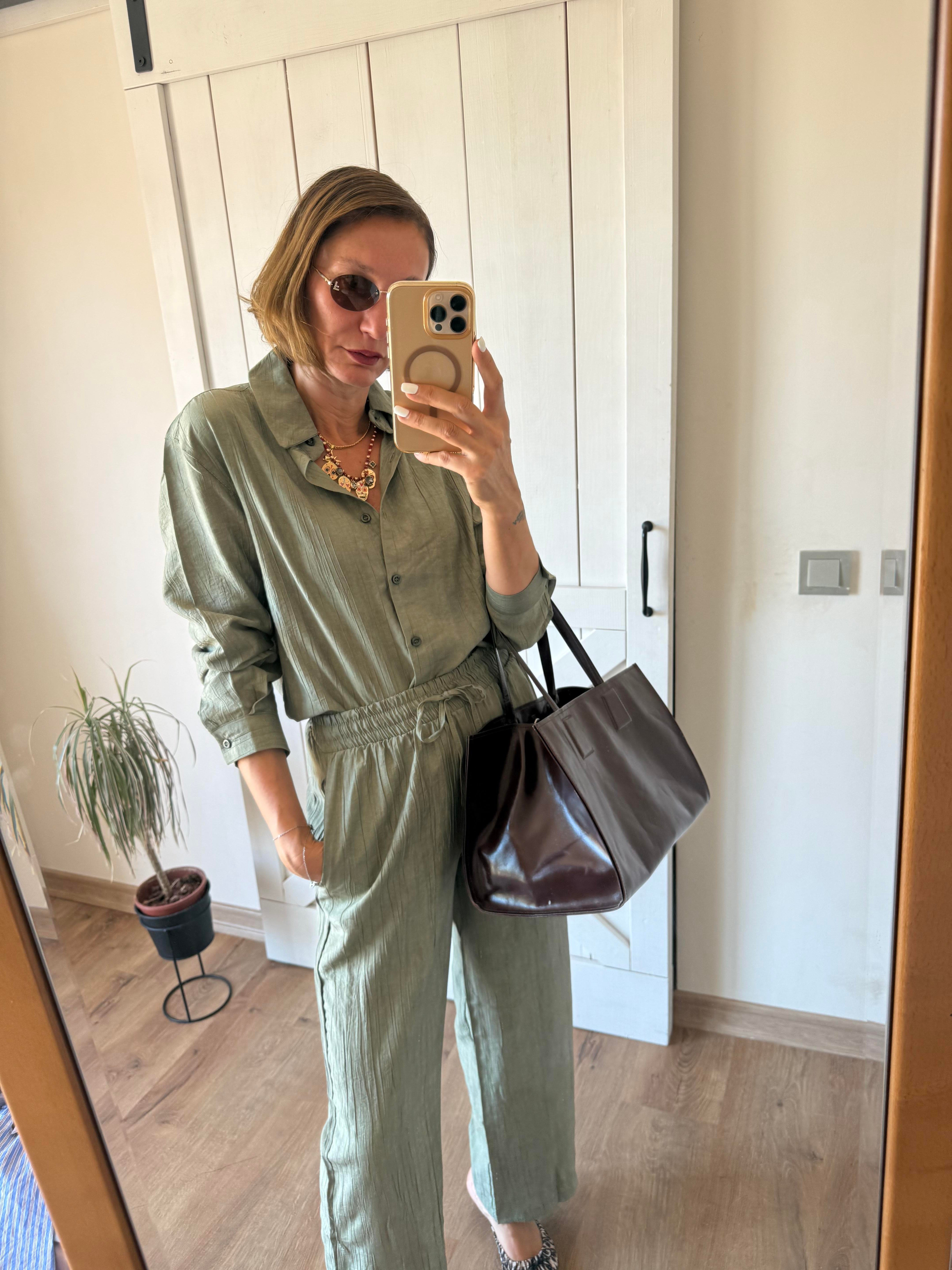 Mass Çağla Yeşili Gömlek Pantolon Takım