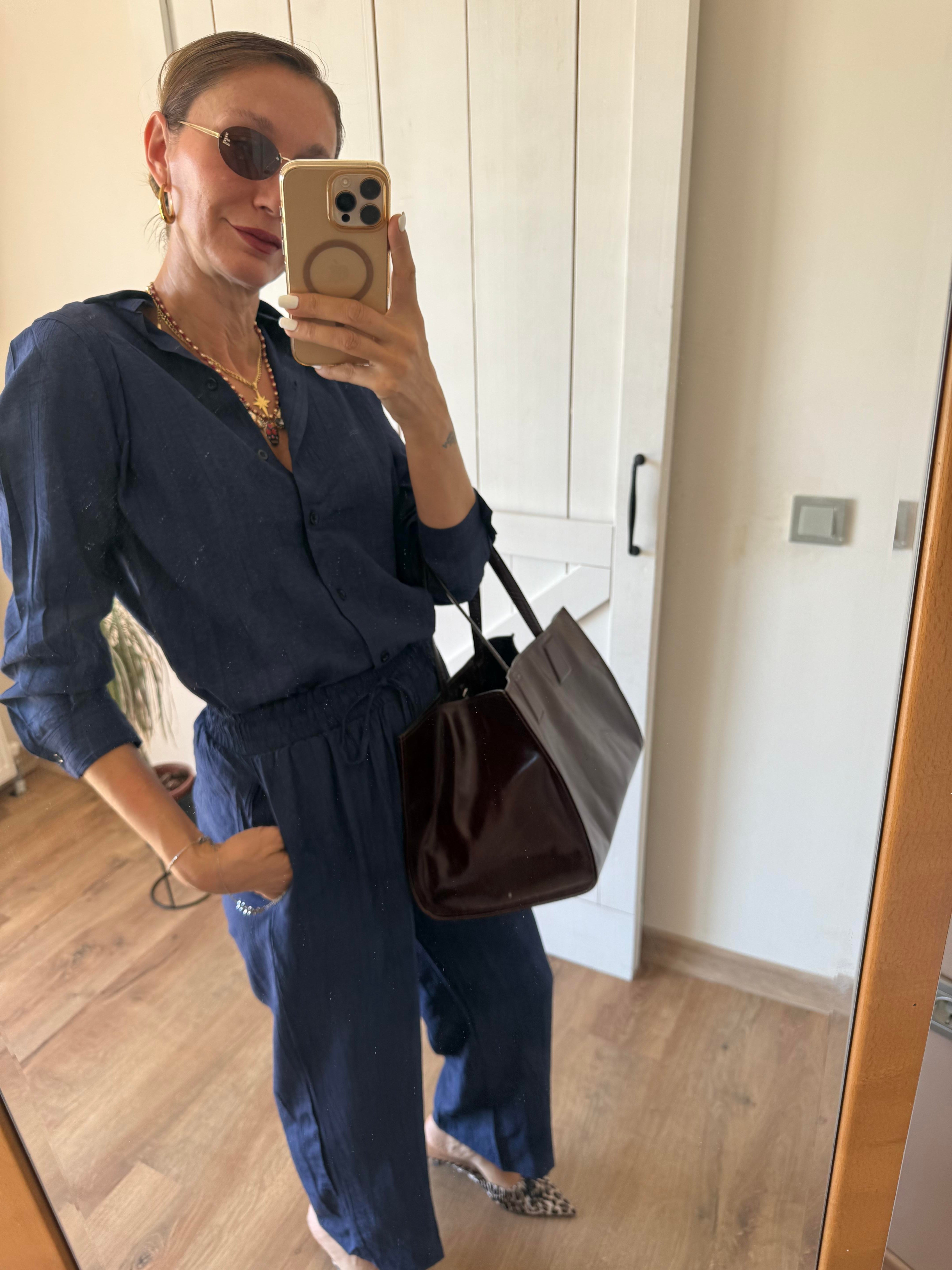 Mass Lacivert Gömlek Pantolon Takım