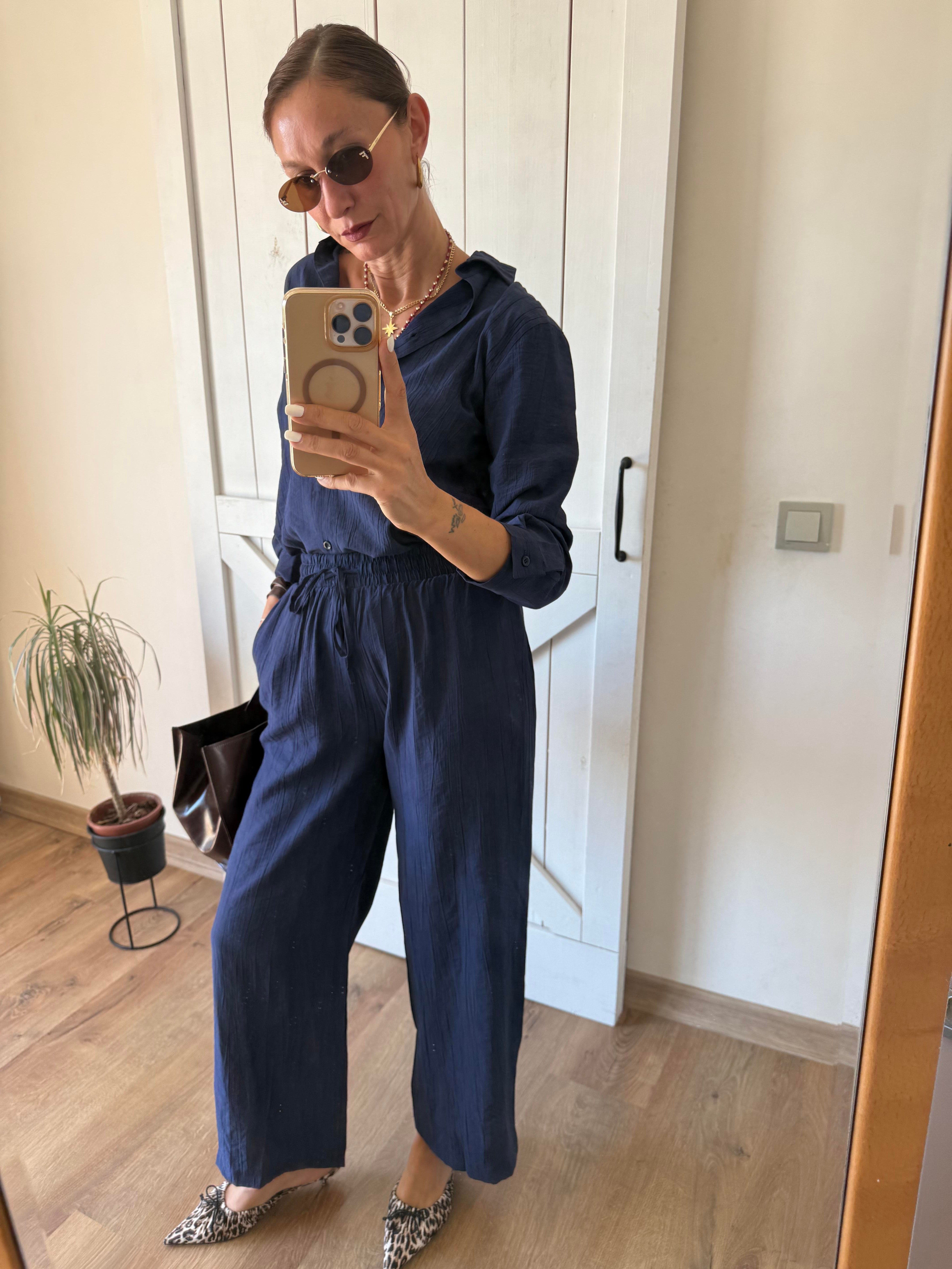 Mass Lacivert Gömlek Pantolon Takım