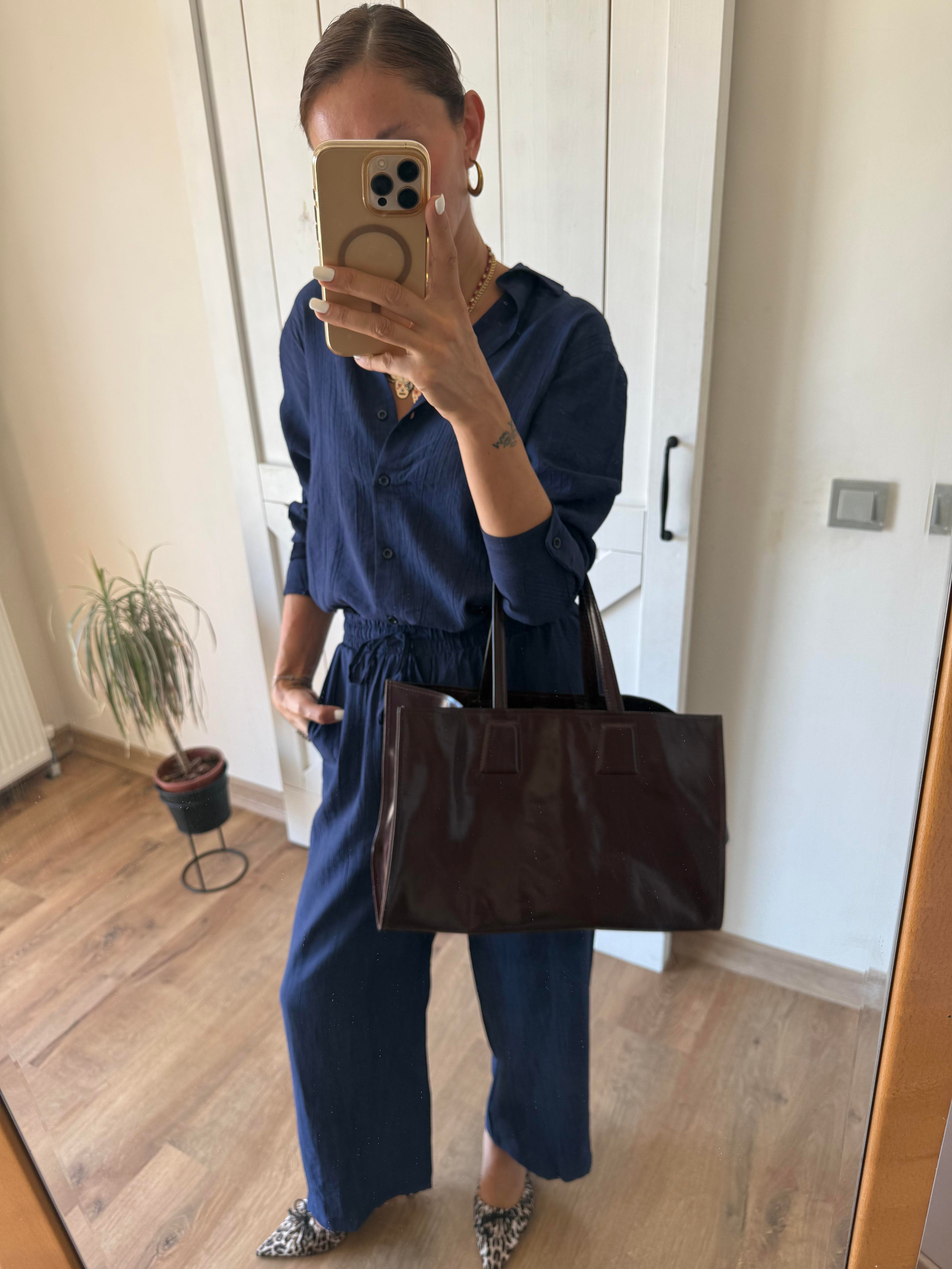 Mass Lacivert Gömlek Pantolon Takım