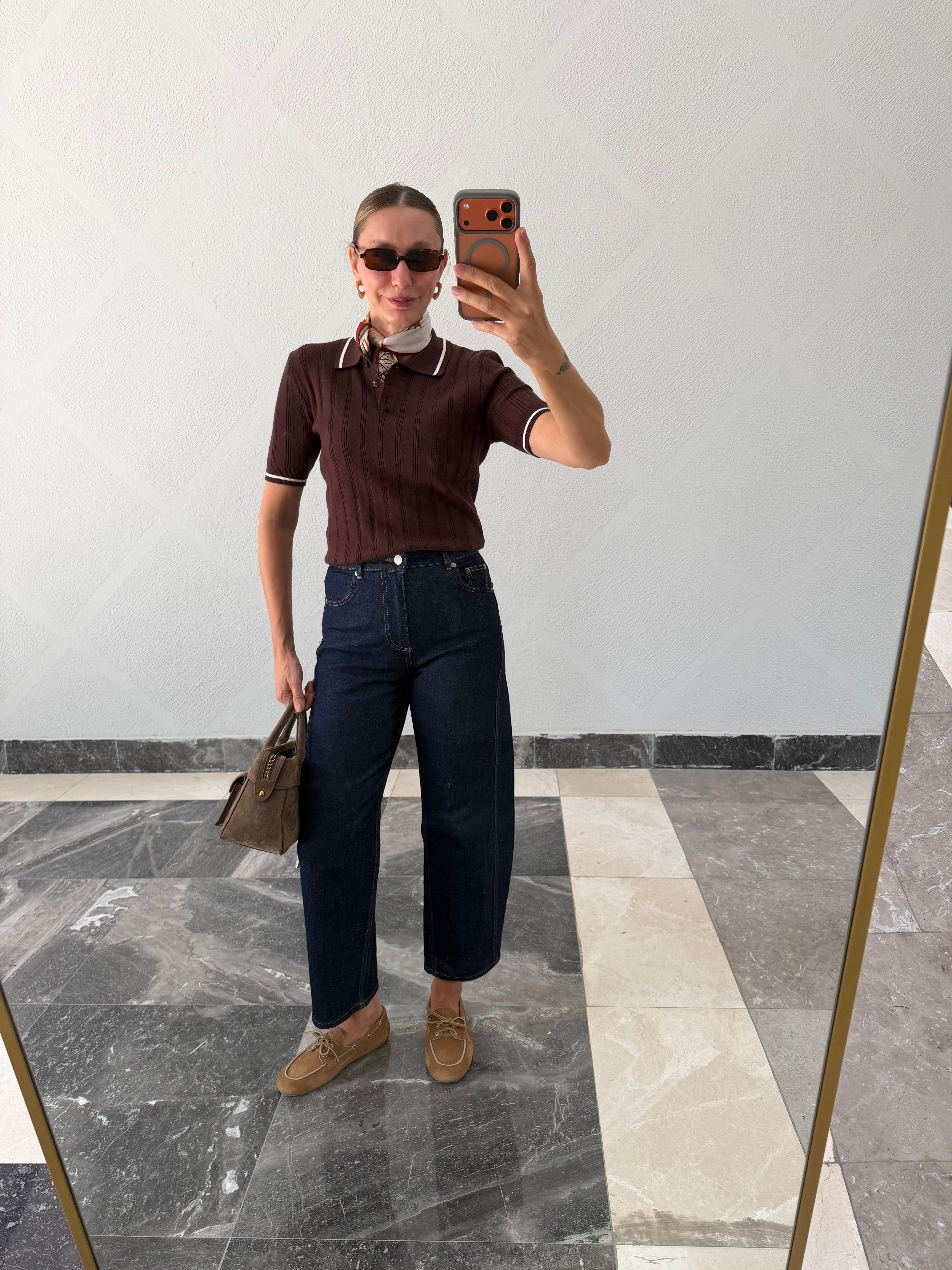 Massi Acı Kahve Polo Yaka Triki Tshirt