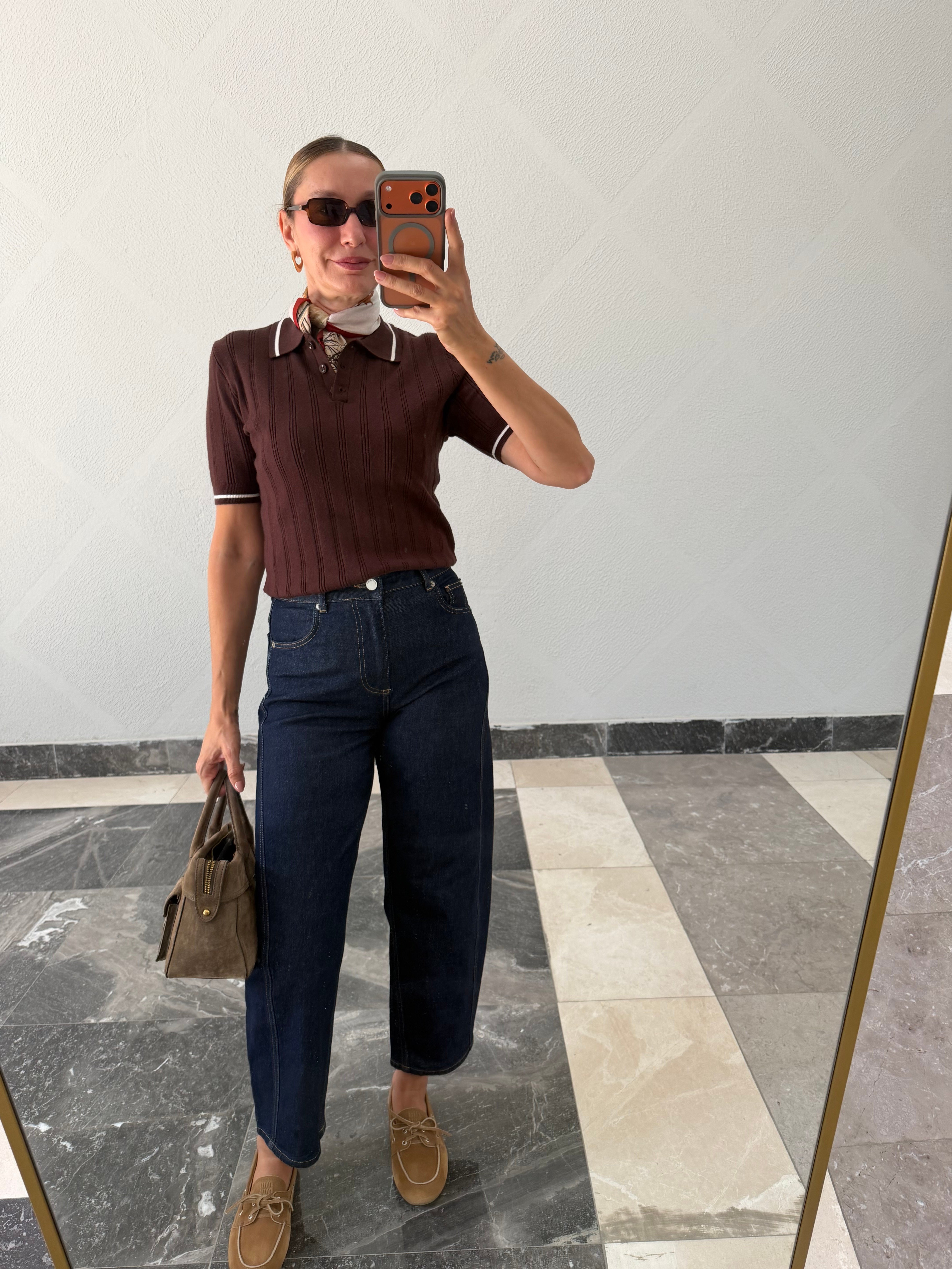Massi Acı Kahve Polo Yaka Triki Tshirt