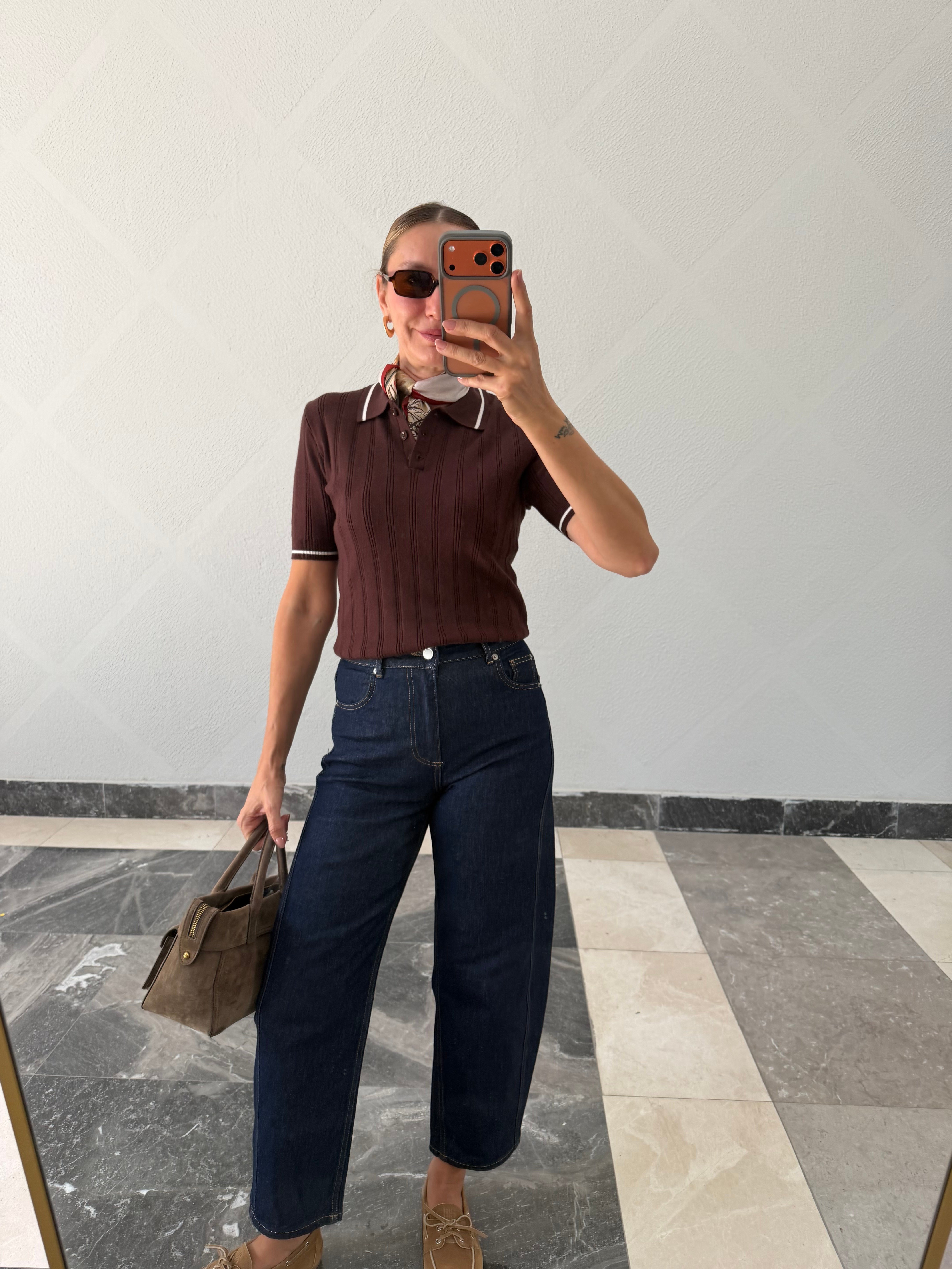 Massi Acı Kahve Polo Yaka Triki Tshirt