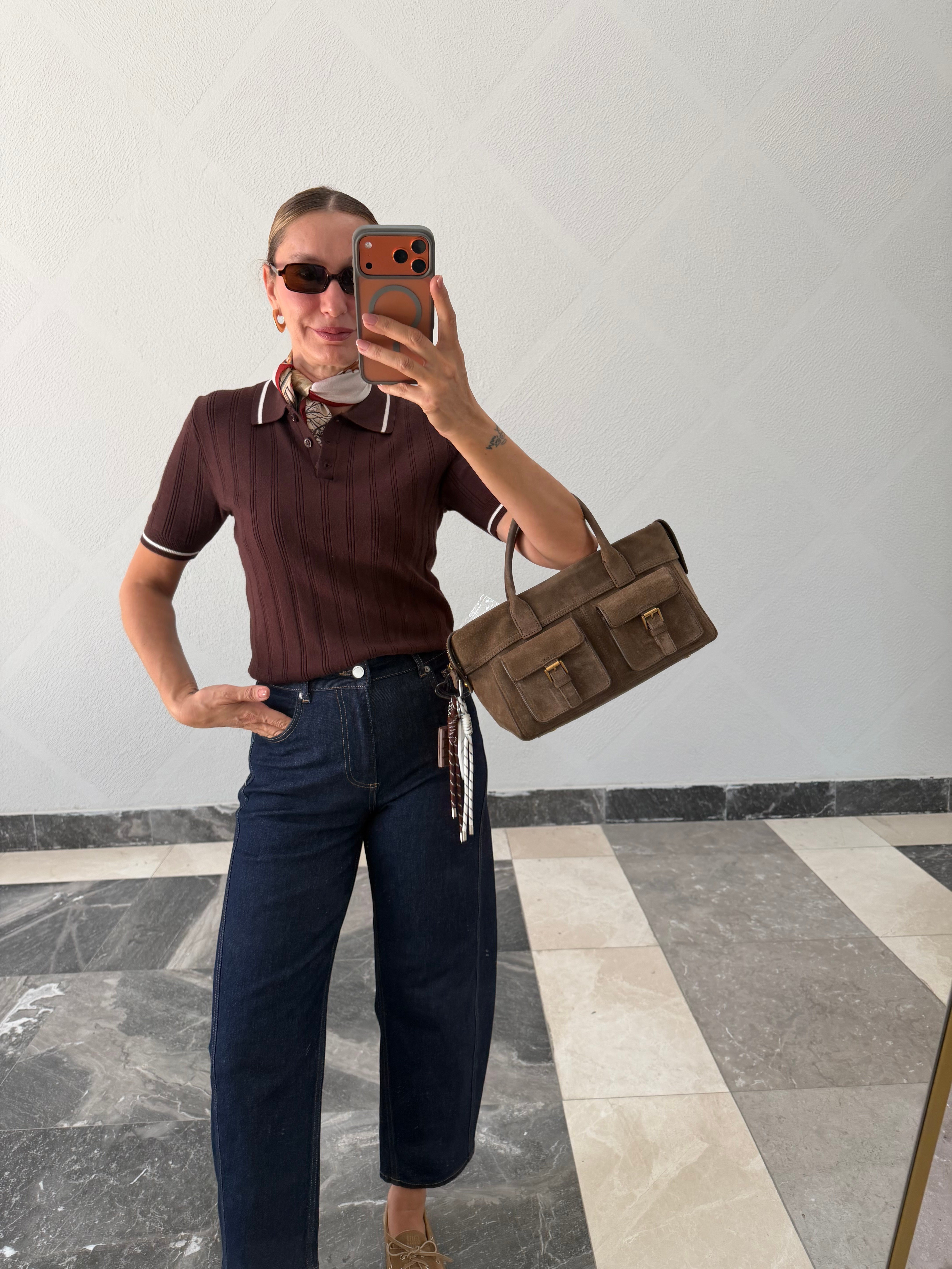 Massi Acı Kahve Polo Yaka Triki Tshirt
