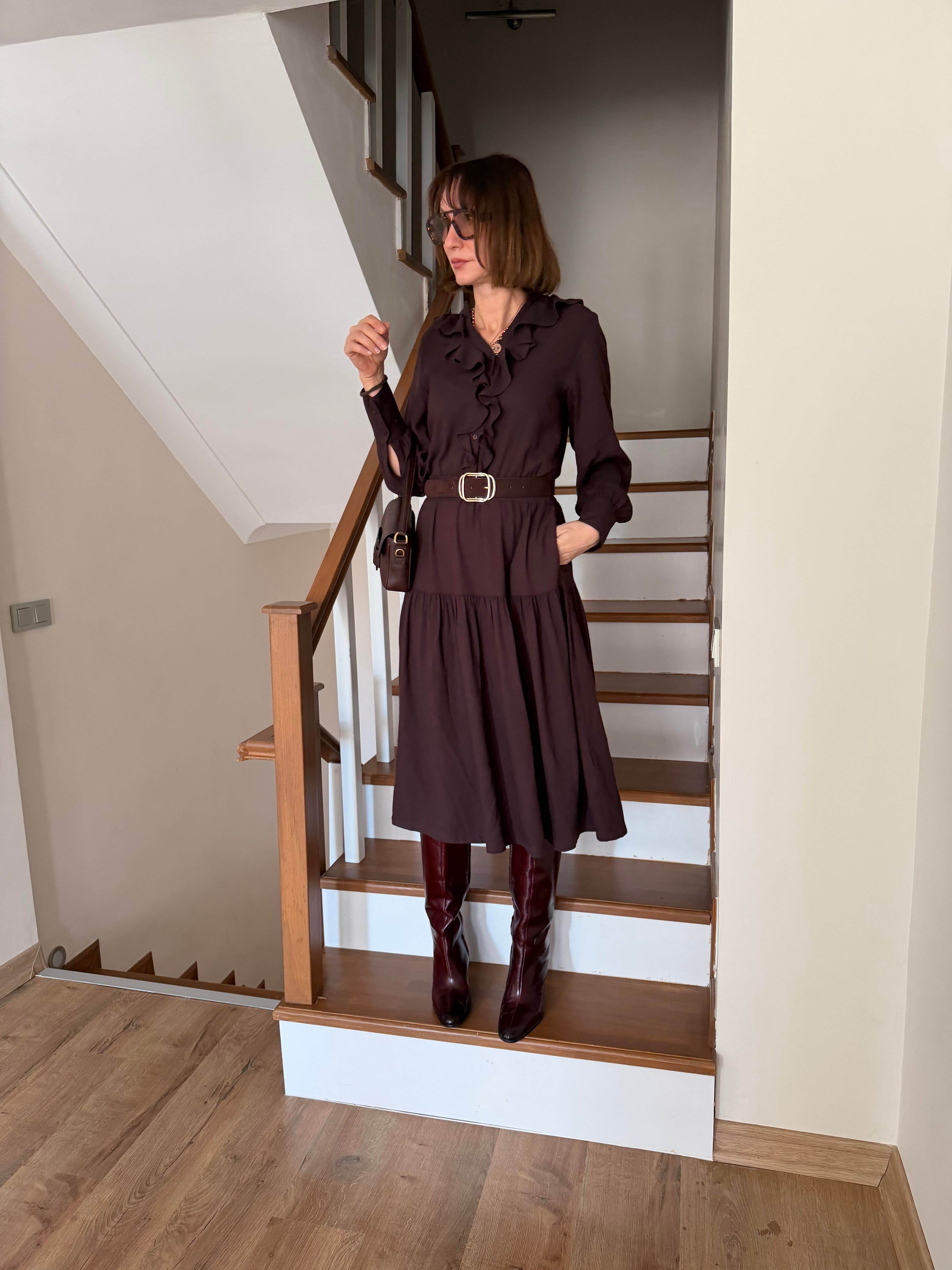 Massi Fırfırlı Elbise