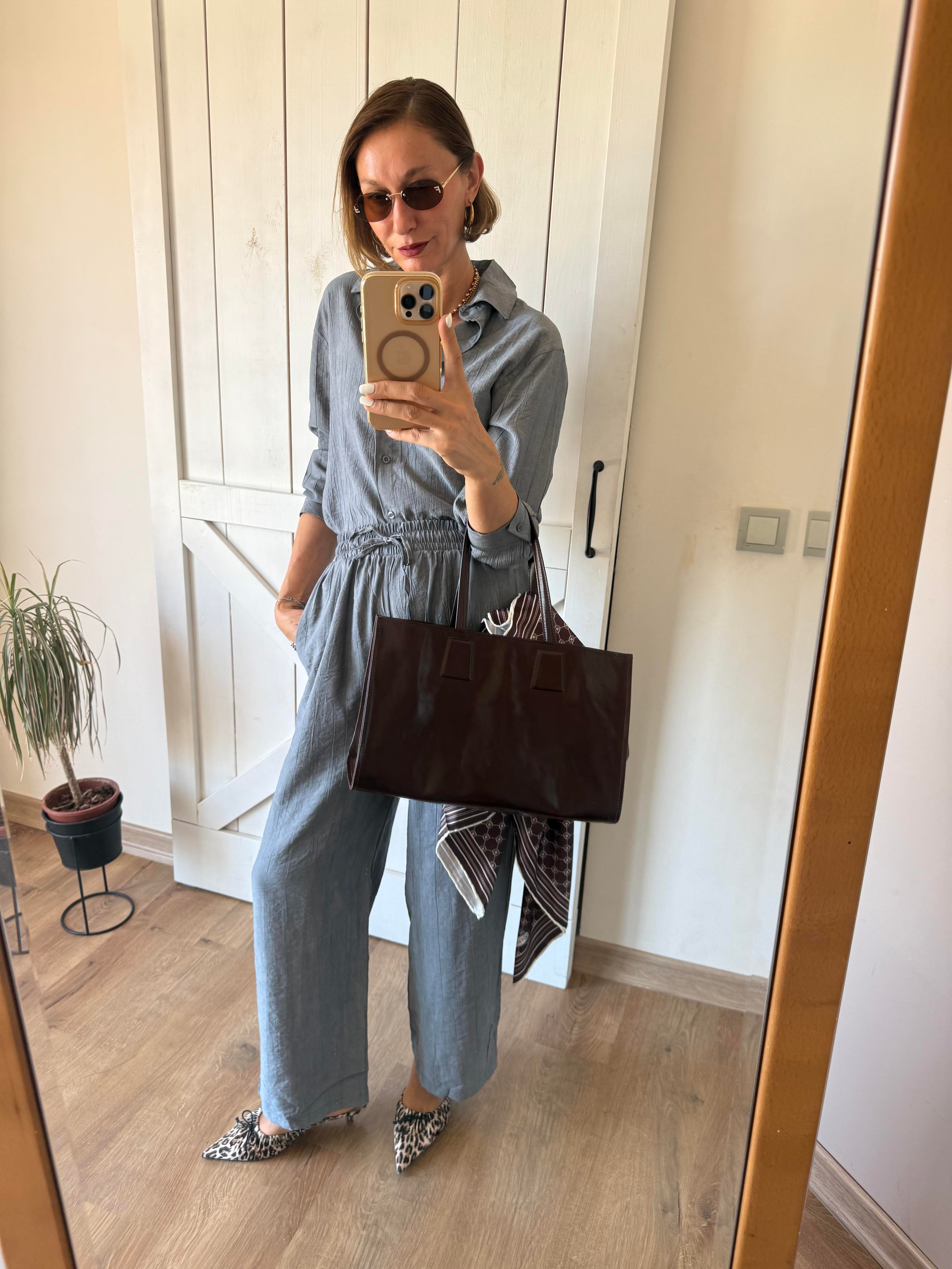 Massi Gri Gömlek Pantolon Takım